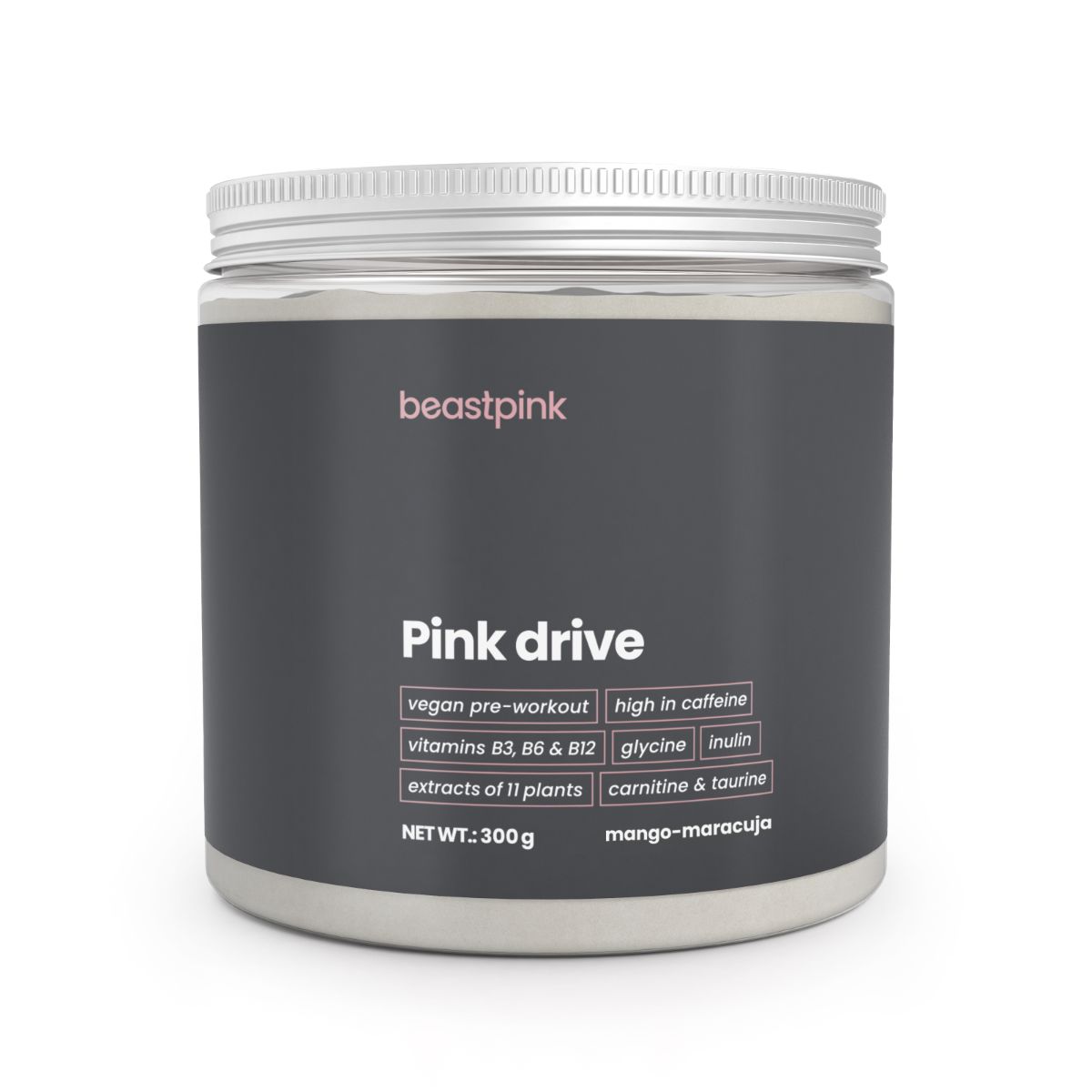 GymBeam Pink Drive Pre-Workout Pulver koffeinhaltig 300 g