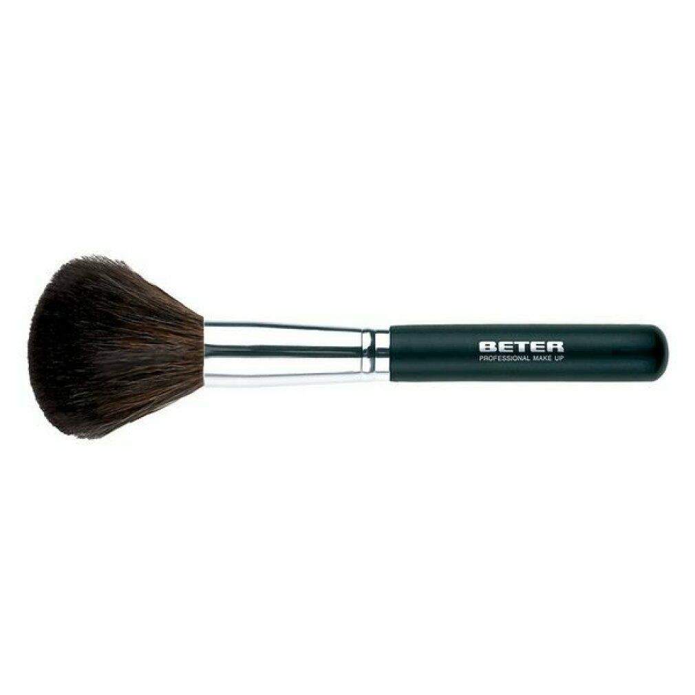 Make-up Pinsel mit schwarzem Griff und braunen Borsten. Silberne Metallhülse. Auf dem Griff steht BETER PROFESSIONAL MAKE UP.