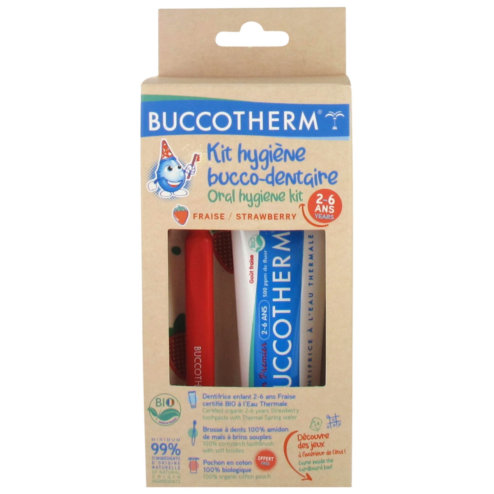 Buccotherm Mundhygiene-Set Erdbeere 2-6 Jahre 18,5x8x4,7 cm