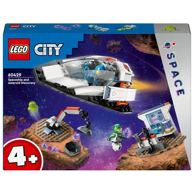 LEGO City 60429 Navetta Spaziale e Scoperta di Asteroidi, Gioco per Bambini 4+ con Astronave Giocat
