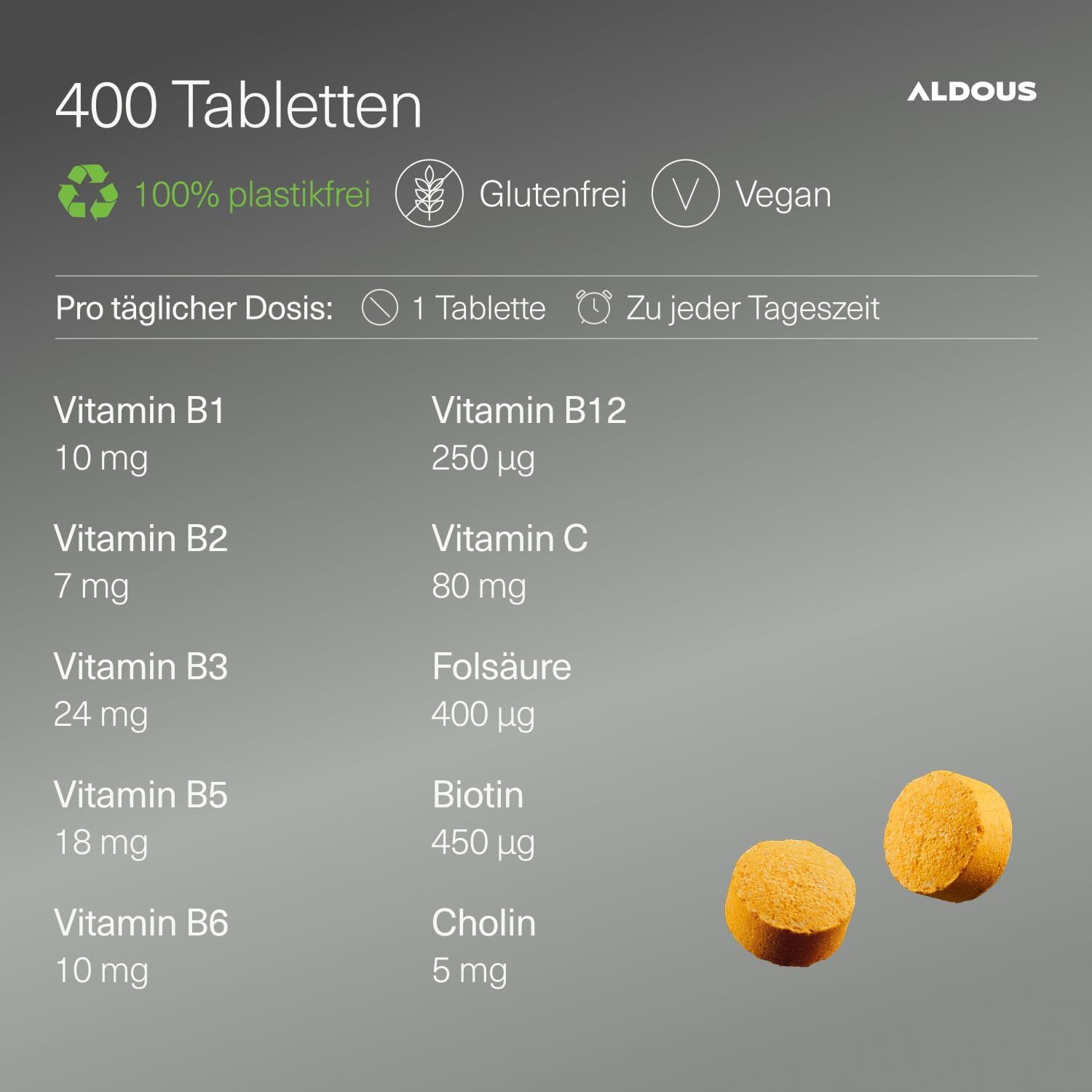 Aldous Vitamin B Komplex mit Vitamin C Tabletten