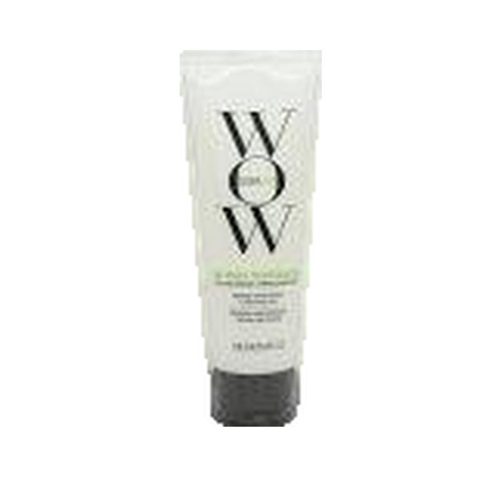 Weiße Tube mit schwarzem Deckel. Aufschrift: COLOR WOW, One-Minute Transformation Styling Cream. Volumen: 150 ml.