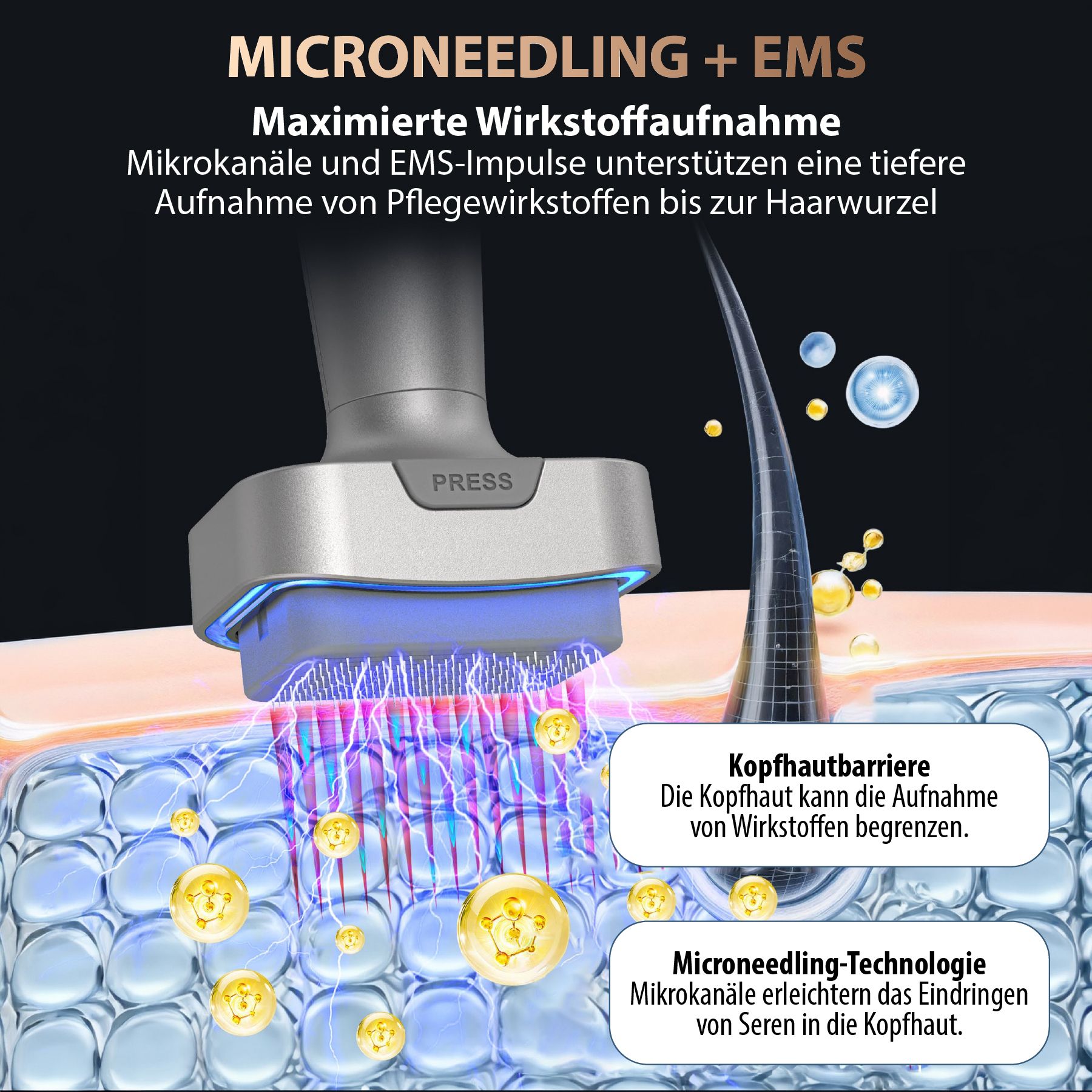 P-beauty Derma Stamp Dermapen 4-in-1 Microneedling LED BIO 6
