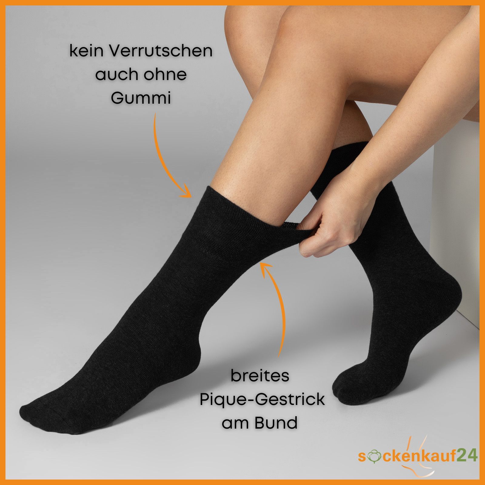 Diabetiker Socken ohne Gummi & ohne Naht aus 97% Baumwolle für Damen und Herren