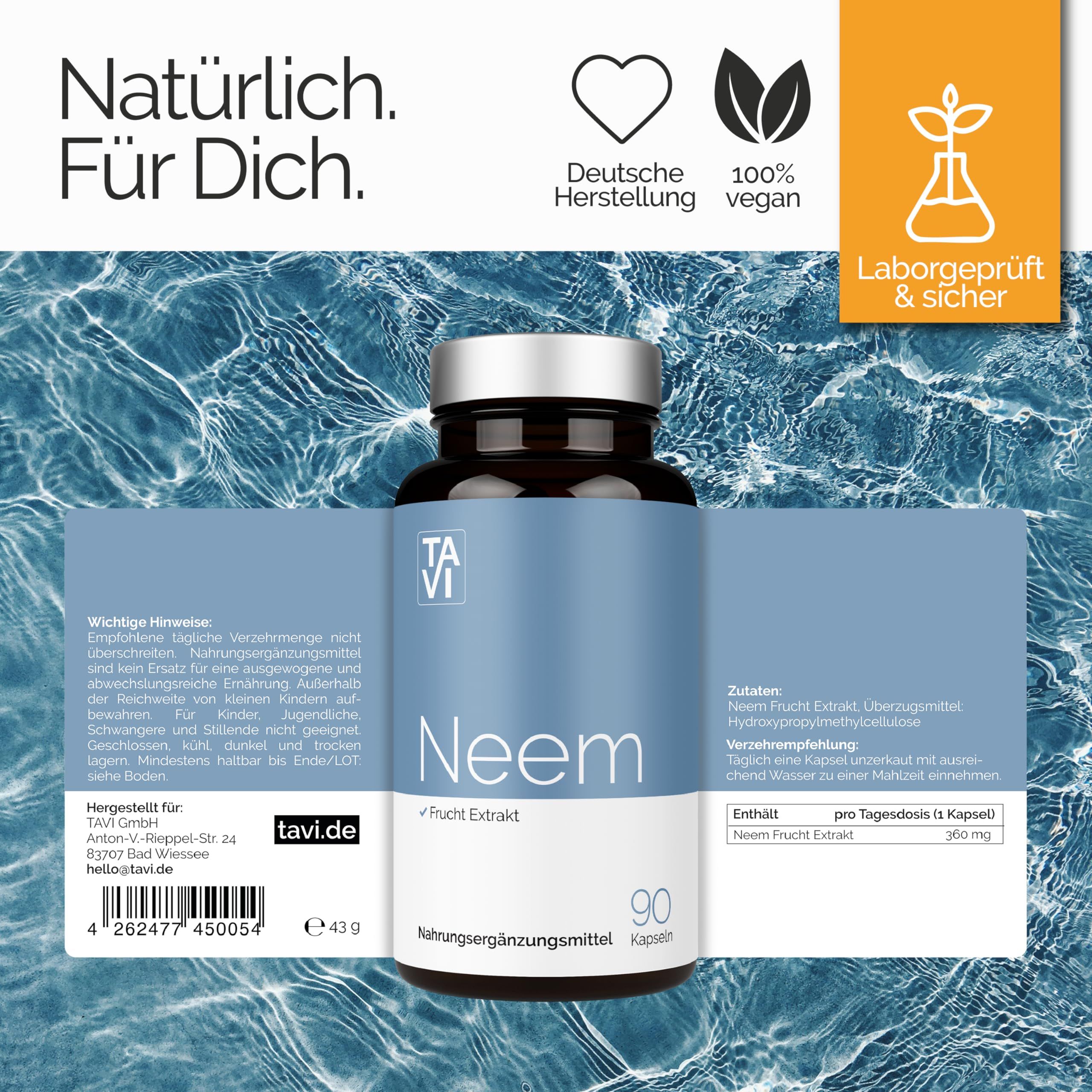 TAVI® Neem Frucht Extrakt Kapseln (Niem, Azadirachta indica 10:1)