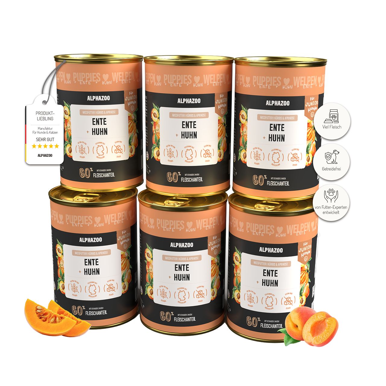 alphazoo Ente + Huhn Nassfutter für Welpen