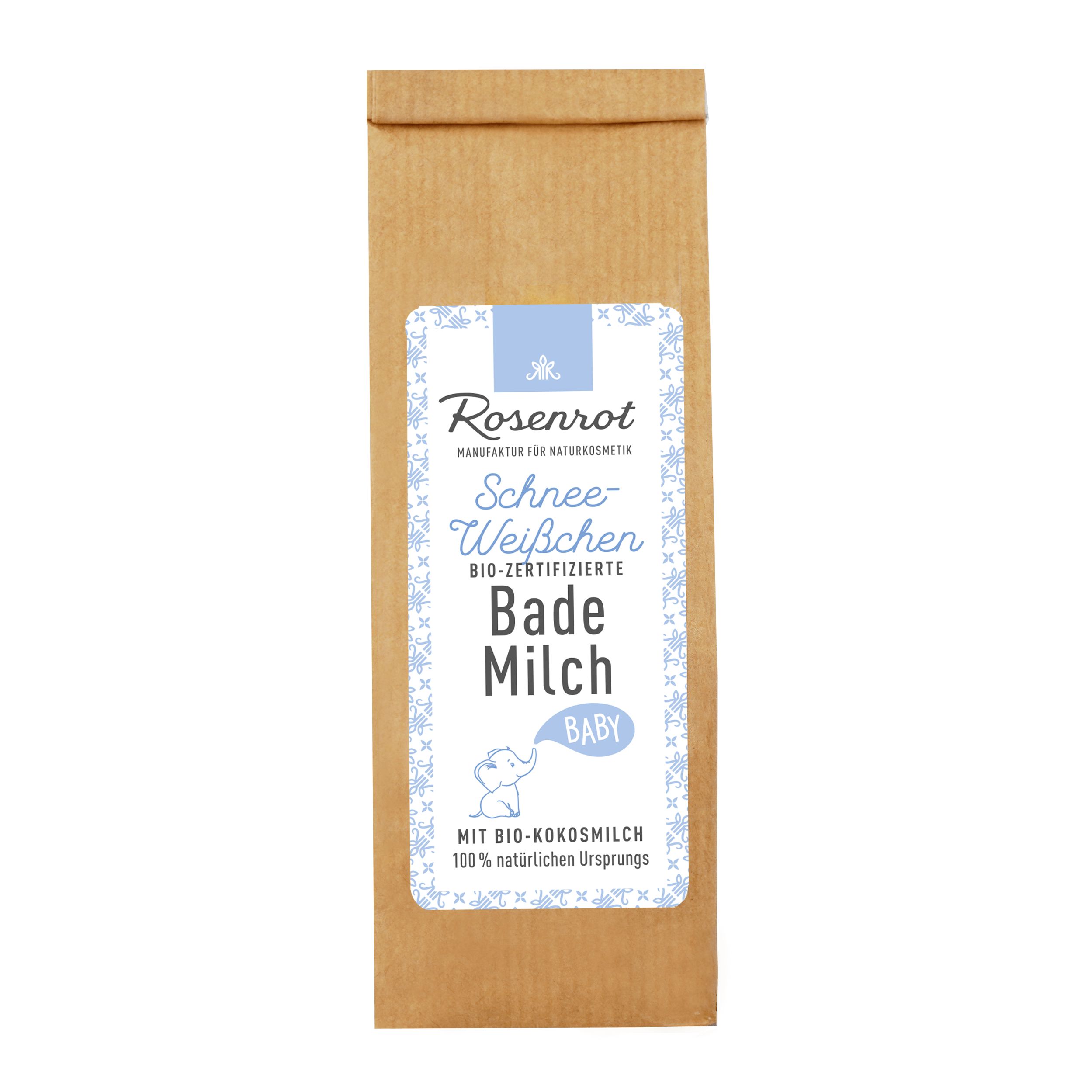 Rosenrot Naturkosmetik - Bademilch – Schneeweißchen   -   Badezusatz - Badepulver