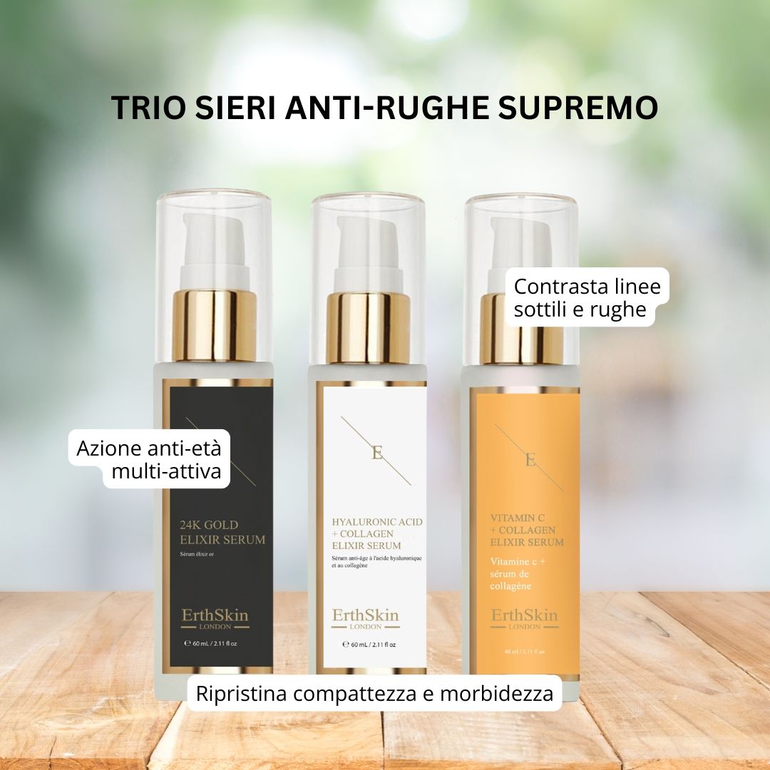 ErthSkin London Vitamin C Elixier Serum + Kollagen Serum – + Anti Falten Serum set