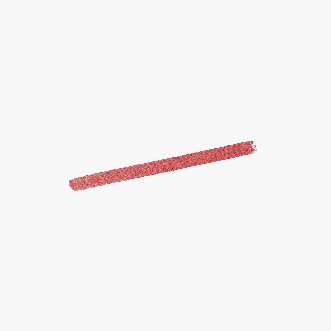 Roter Lippenstiftstrich auf weißem Hintergrund.