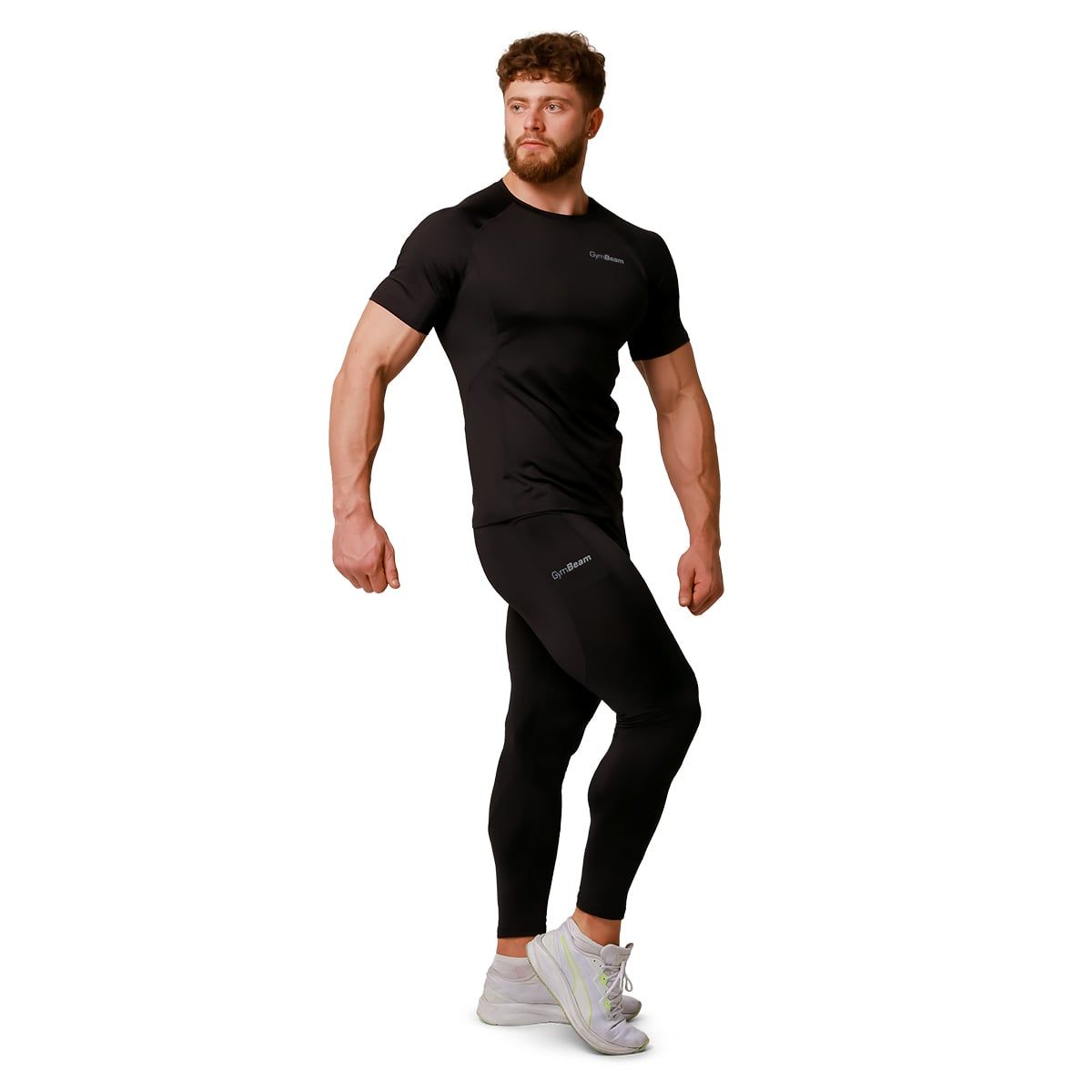 GymBeam Leggings Herren Slim mit Taschen Pulse Black