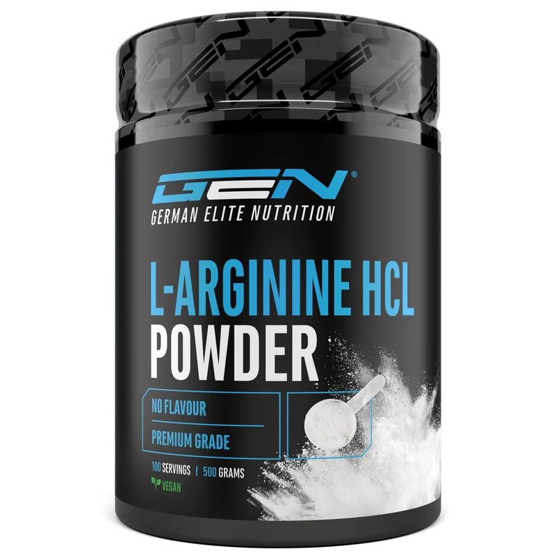GEN L-Arginin HCL Pulver Dose, 500g, geschmacksneutral, Premium Grade.
