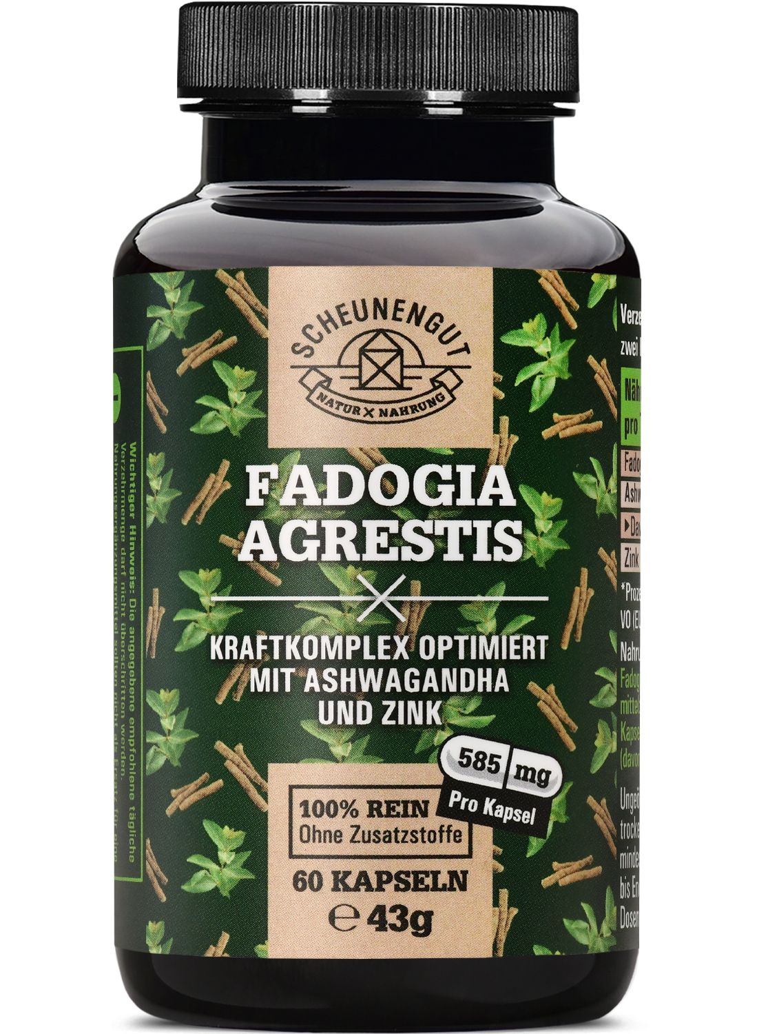 Scheunengut® Fadogia Agrestis | Hochdosierter 10:1 Extrakt optimiert mit Ashwagandha und Zink