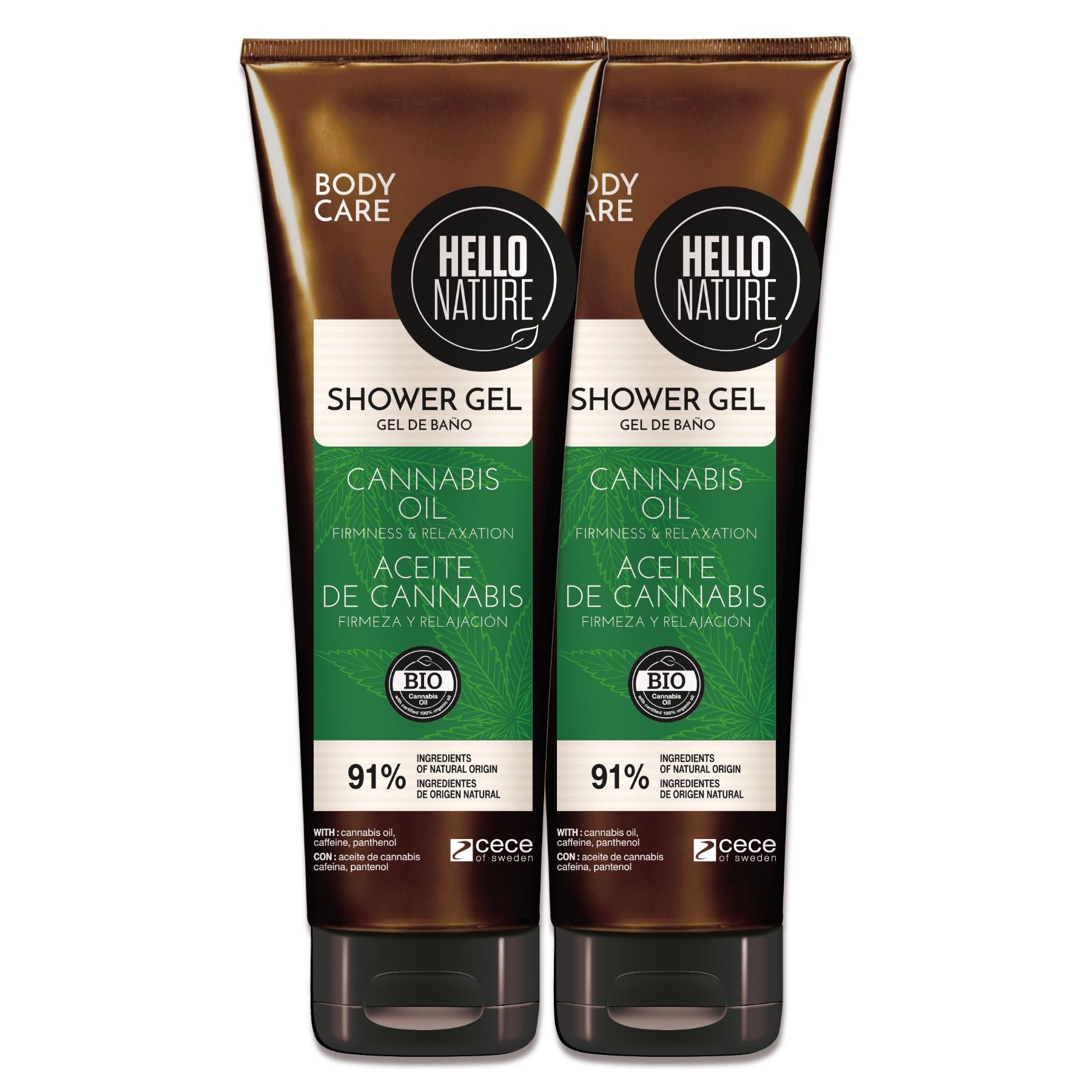Hello Nature Duschgel Hanf Cannabis Shower Gel für Hautpflege