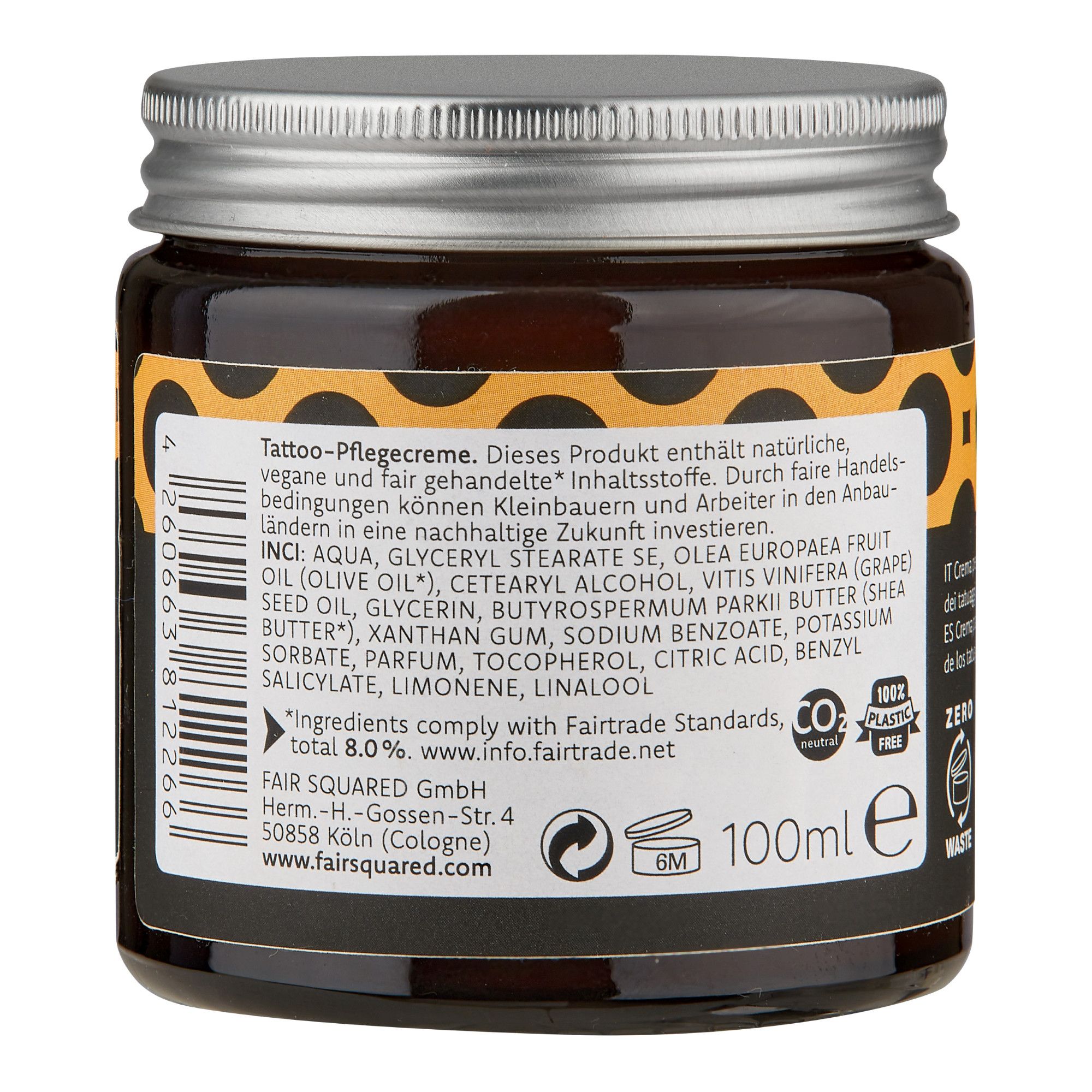 FAIR SQUARED Natural After Care Tattoo Cream