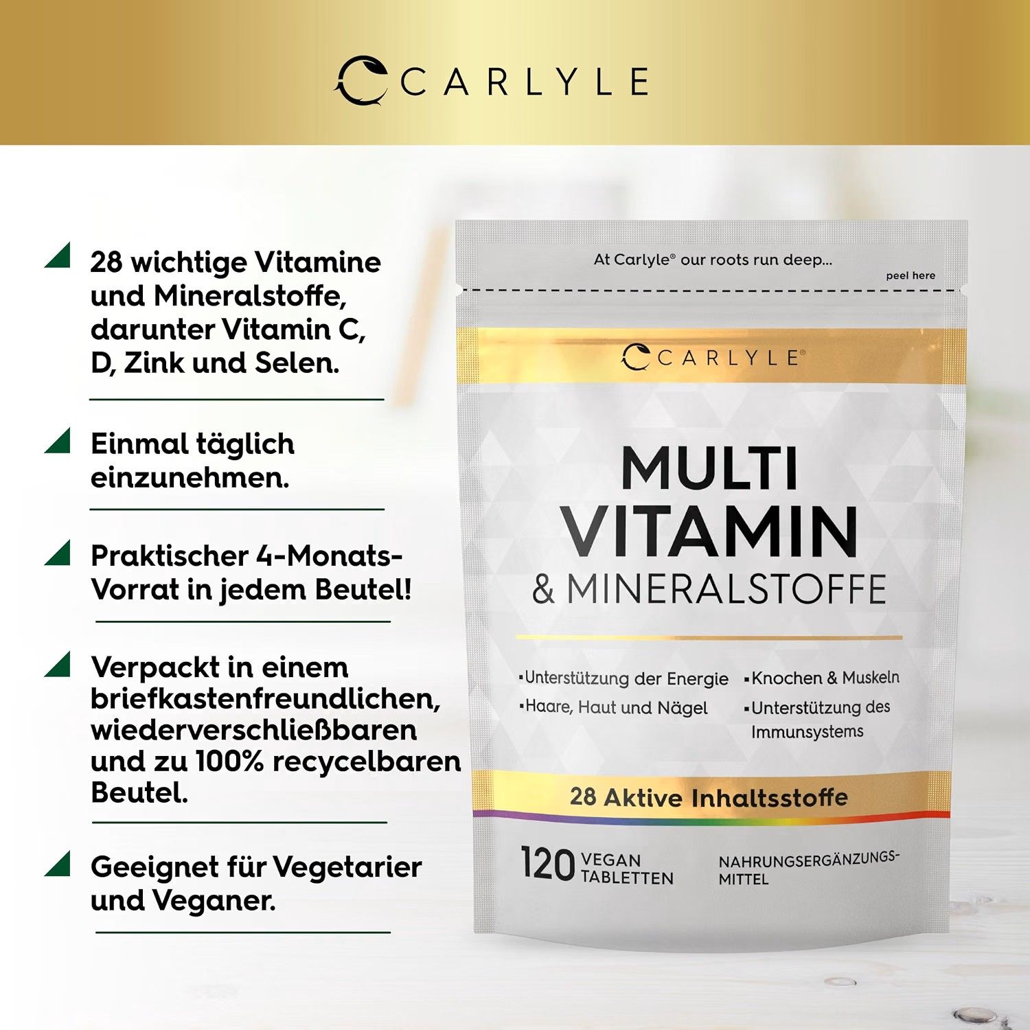 Carlyle Multivitamin mit 28 Nährstoffen