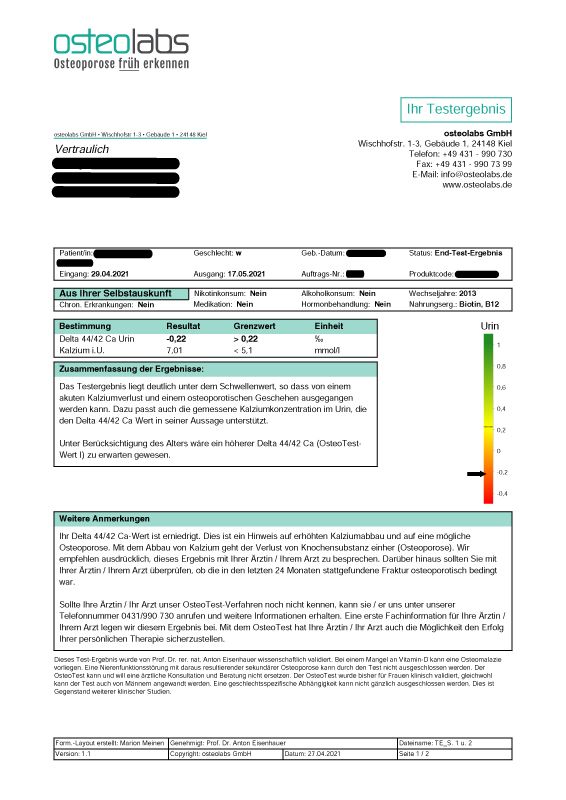 medivere diagnostics Osteoporose Test