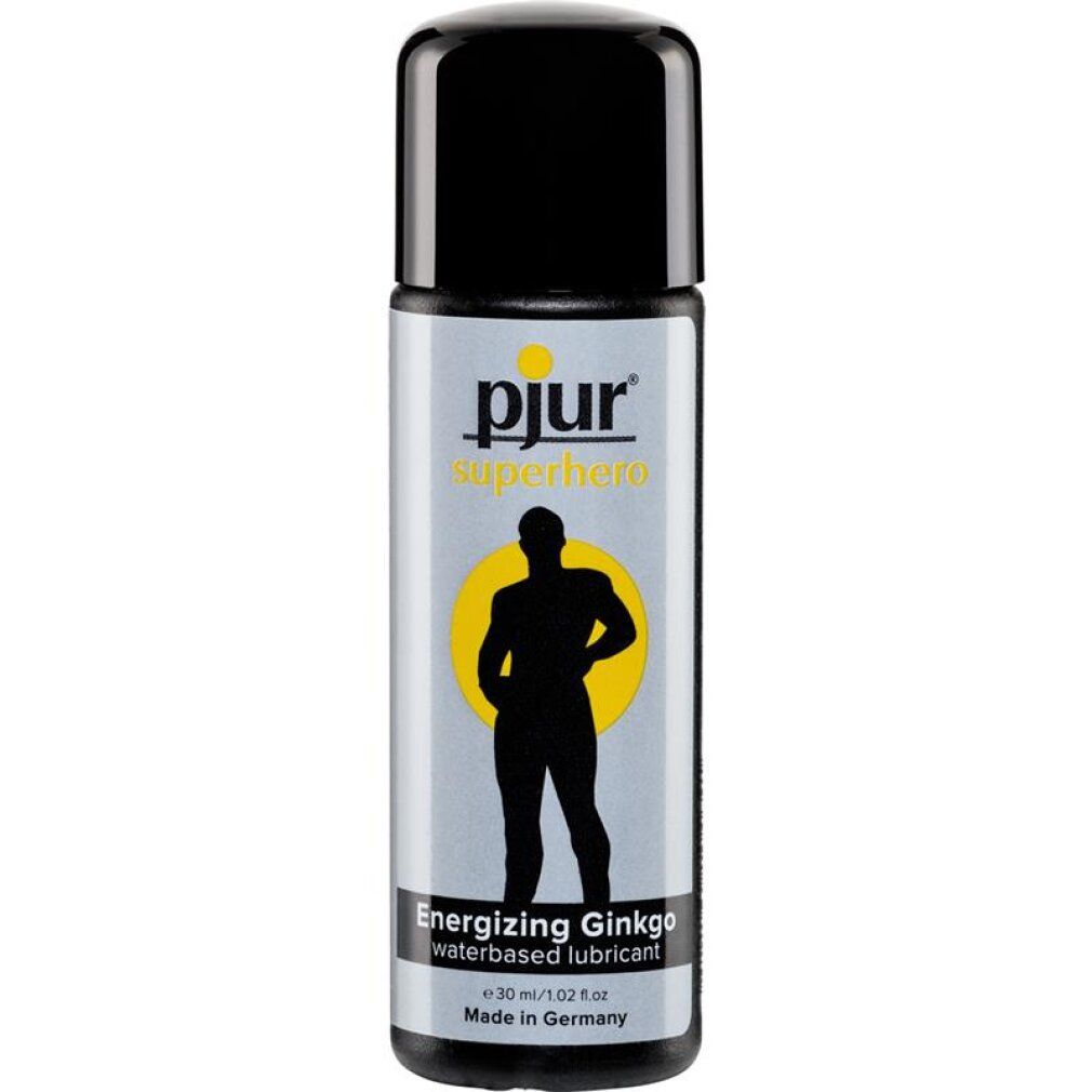 Pjur Superhero Energizing Ginkgo Gleitgel, 30ml. Wasserbasiertes Gleitmittel mit Ginkgo-Extrakt.