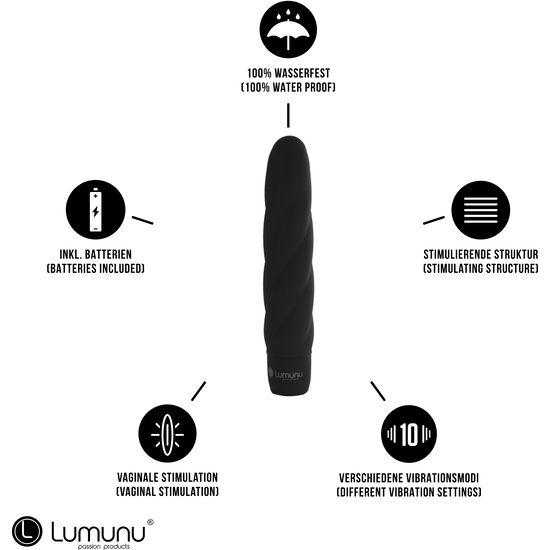 Lumunu Silikon Vibrator Twist (schwarz)