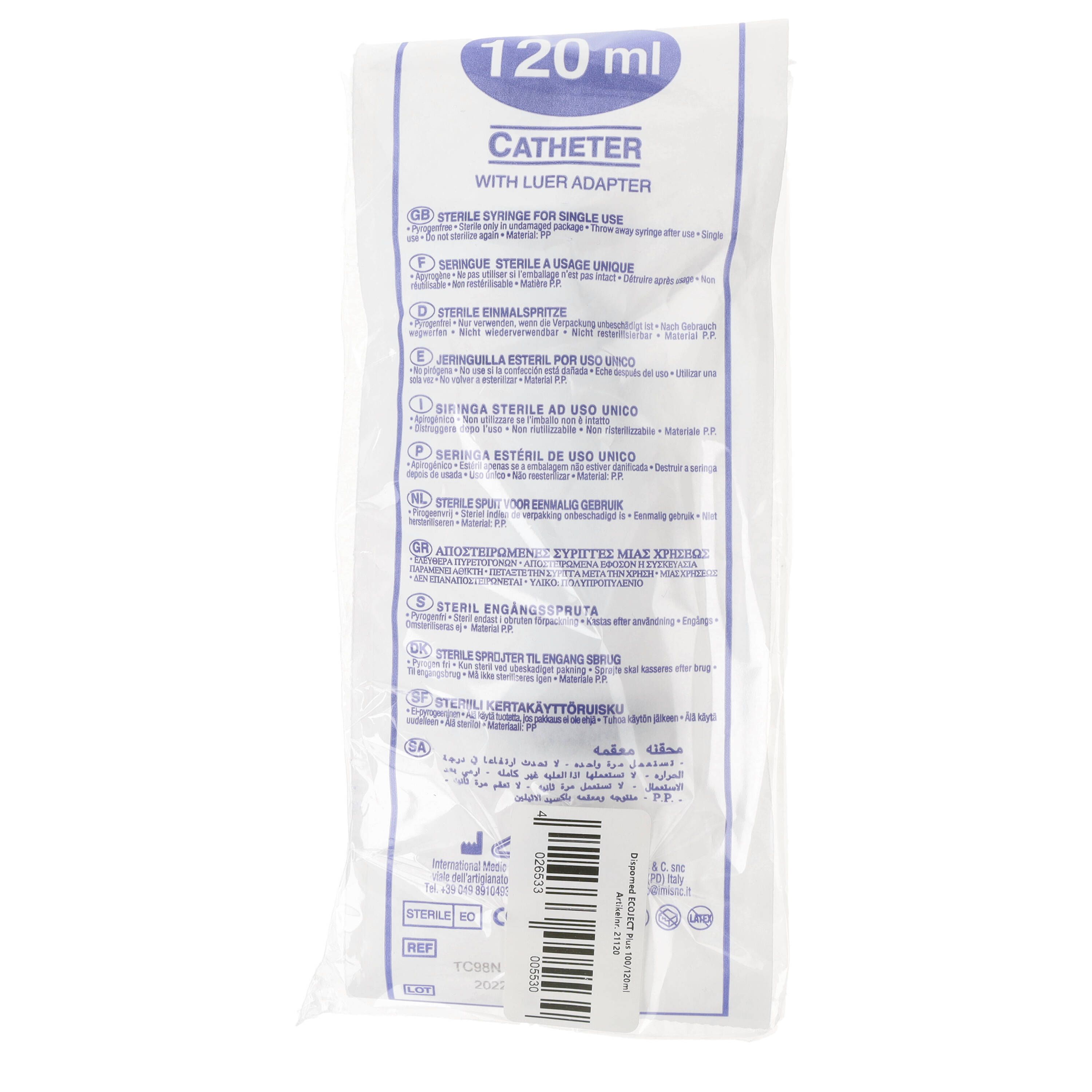 ECOJECT Plus Wund- / Blasen- / Katheterspritze 120ml