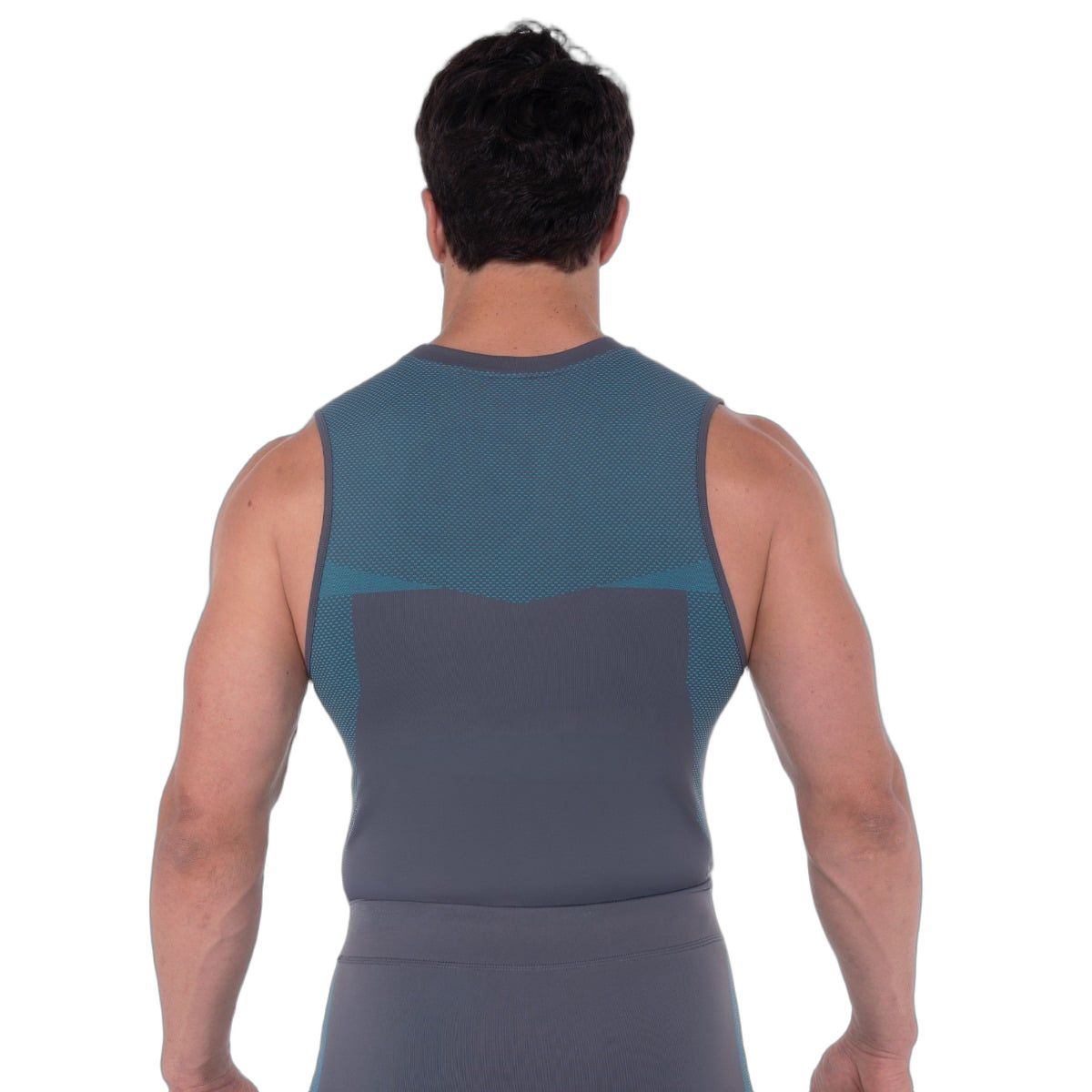 GymBeam OG1 Seamless Tank Top Herren Slim Grey/Blue