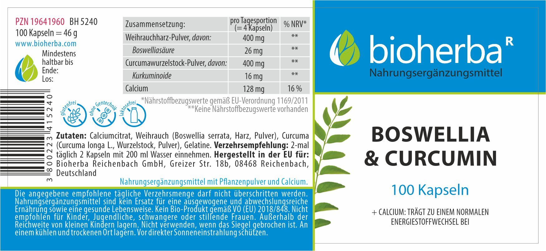 Bioherba Boswellia & Curcumin Kapseln