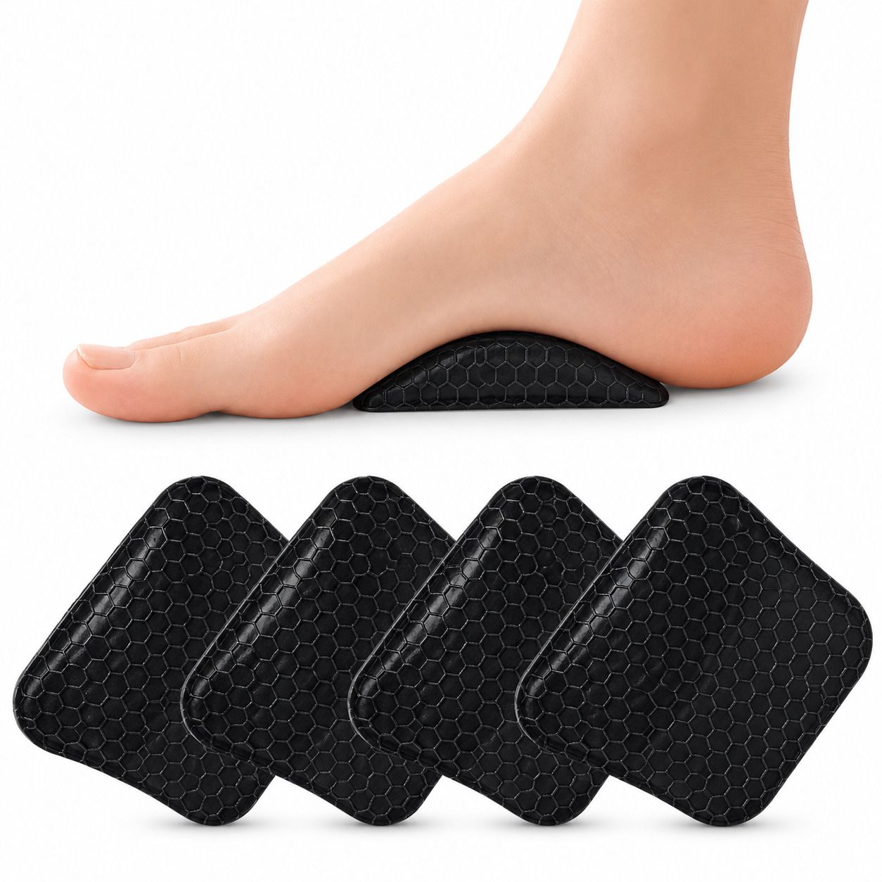 COOL-i 2 Paar Gel-Fußgewölbe Pads, selbstklebend, zuschneidbar, wiederverwendbar & transparent 1 Pc Einlegesohlen