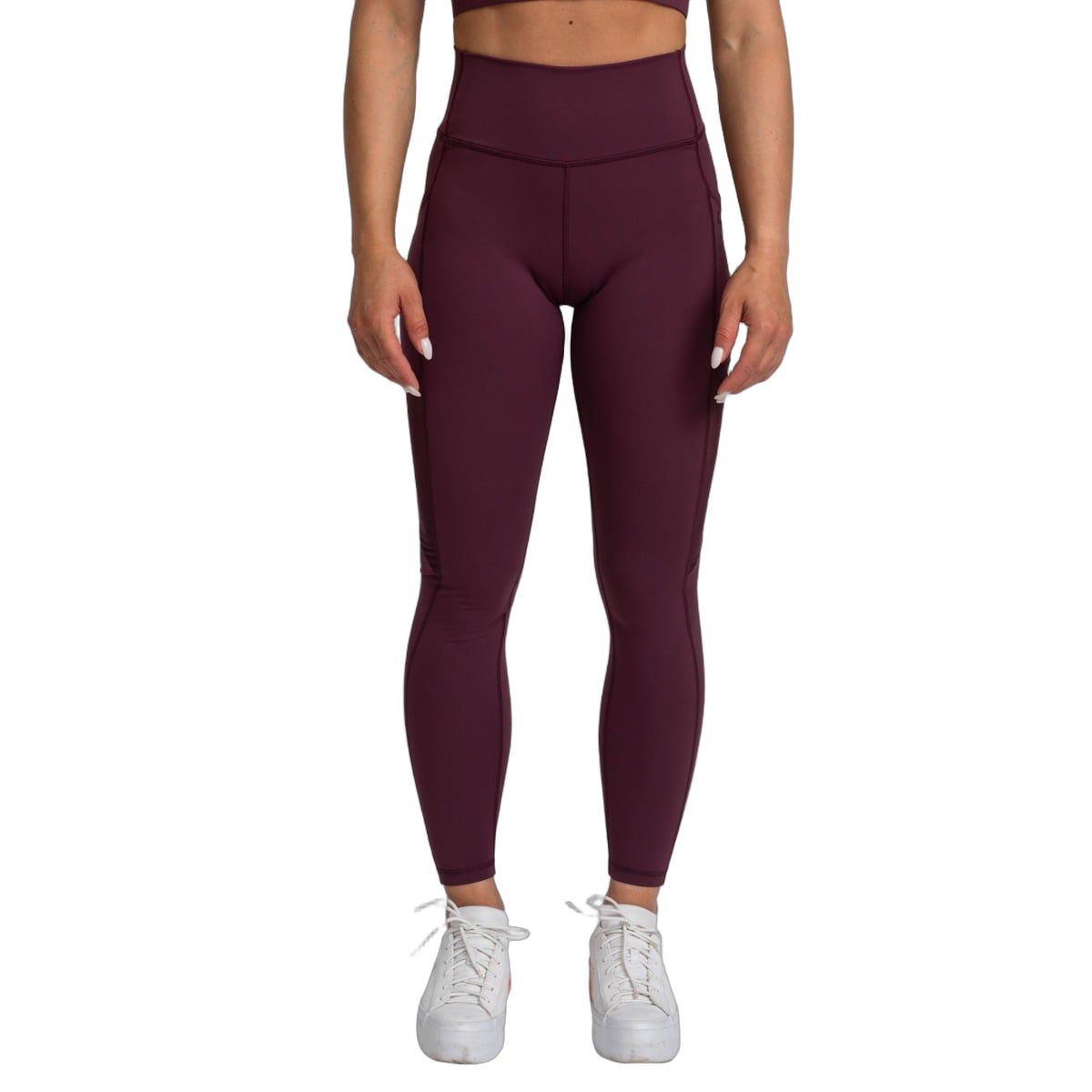 GymBeam Leggings Damen Mesh-Panel mit Tasche und hoher Taille in Eggplant 1 St