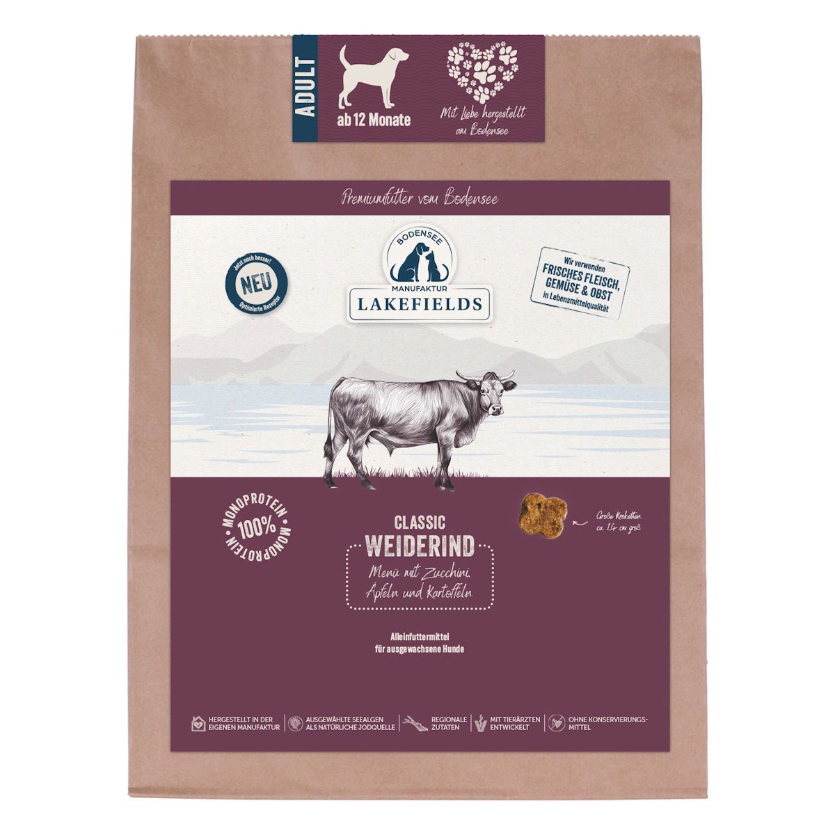 Lakefields - Weiderind mit Zucchini, Äpfeln und Karotten 1000 g