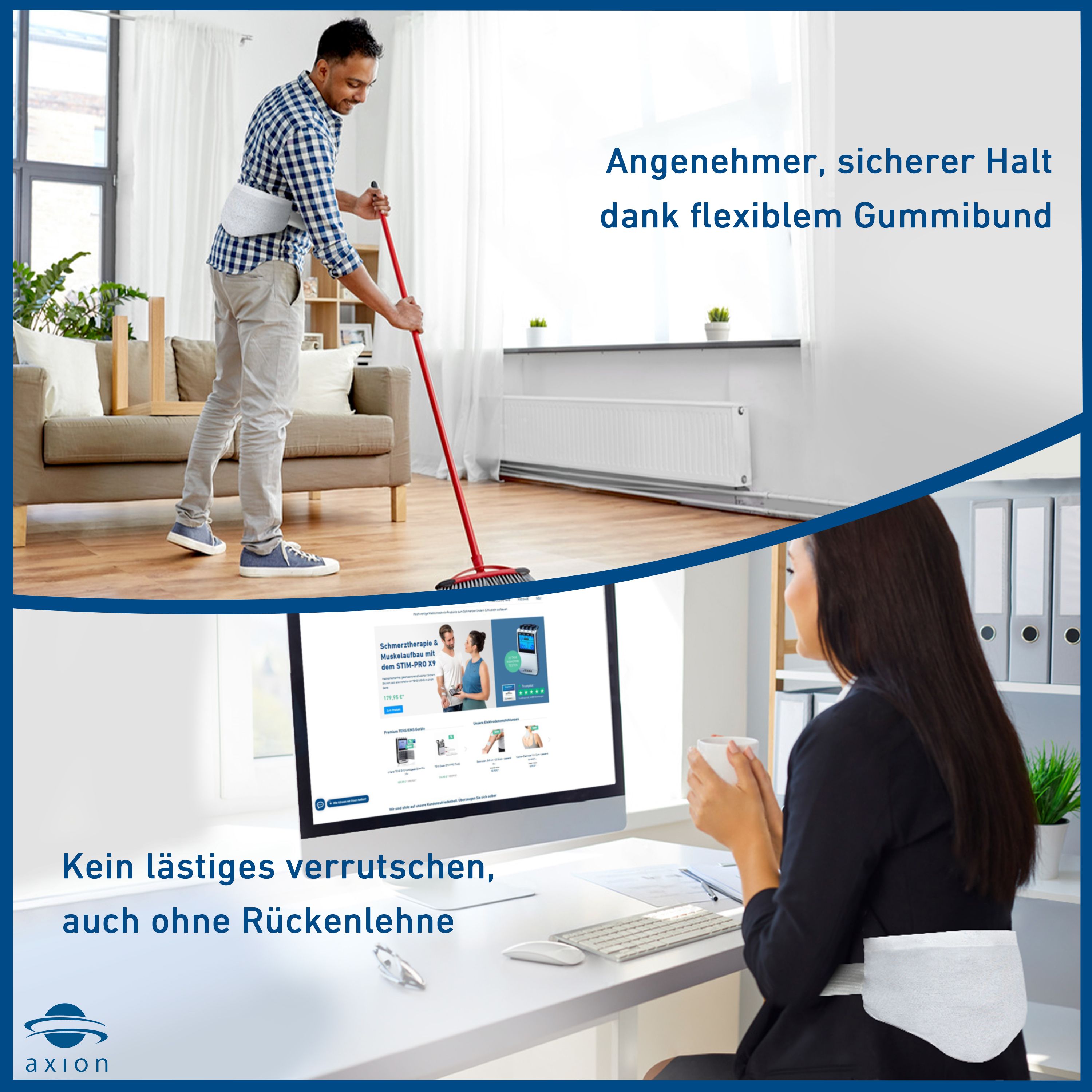 axion® Moorkissen  + Baumwollhülle für die Lendenwirbel mit Naturmoor-Füllung - Wärmekissen