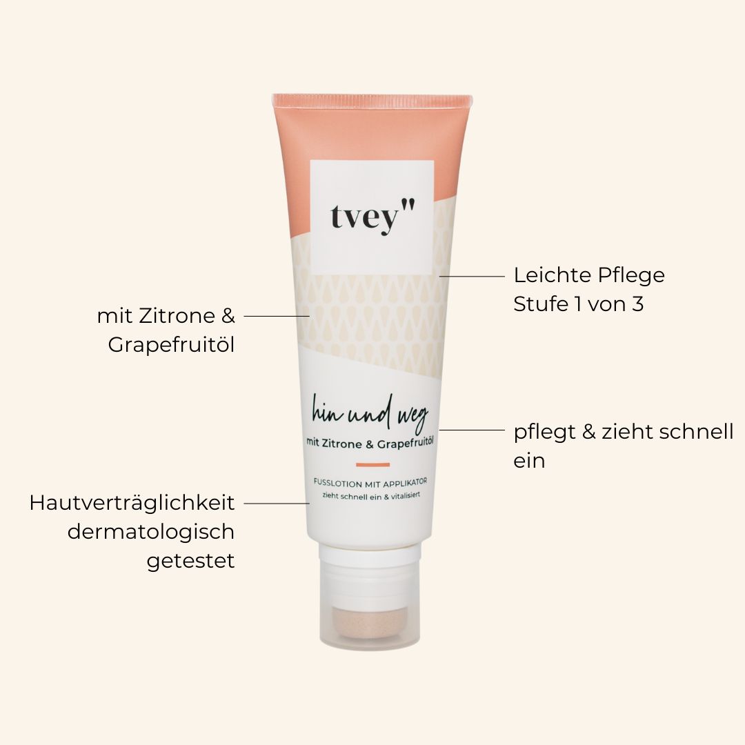 tvey" Fußcreme hin und weg
