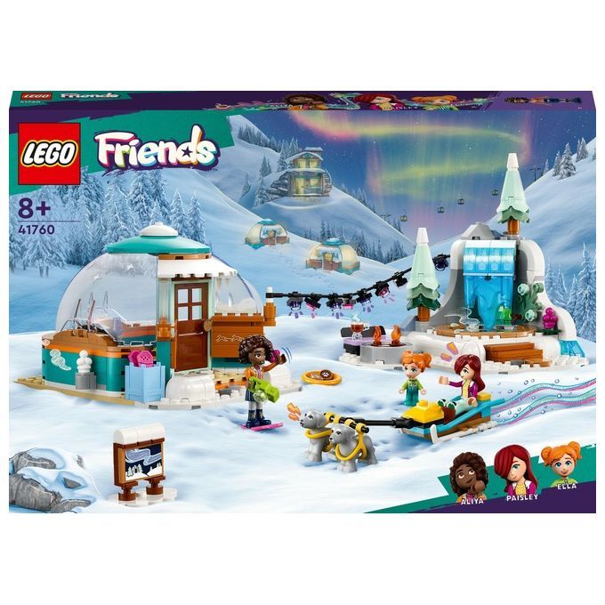 LEGO Friends 41760 Vacanza in Igloo con Tenda da Campeggio, 2 Cani da Slitta e Mini Bamboline, Gioc