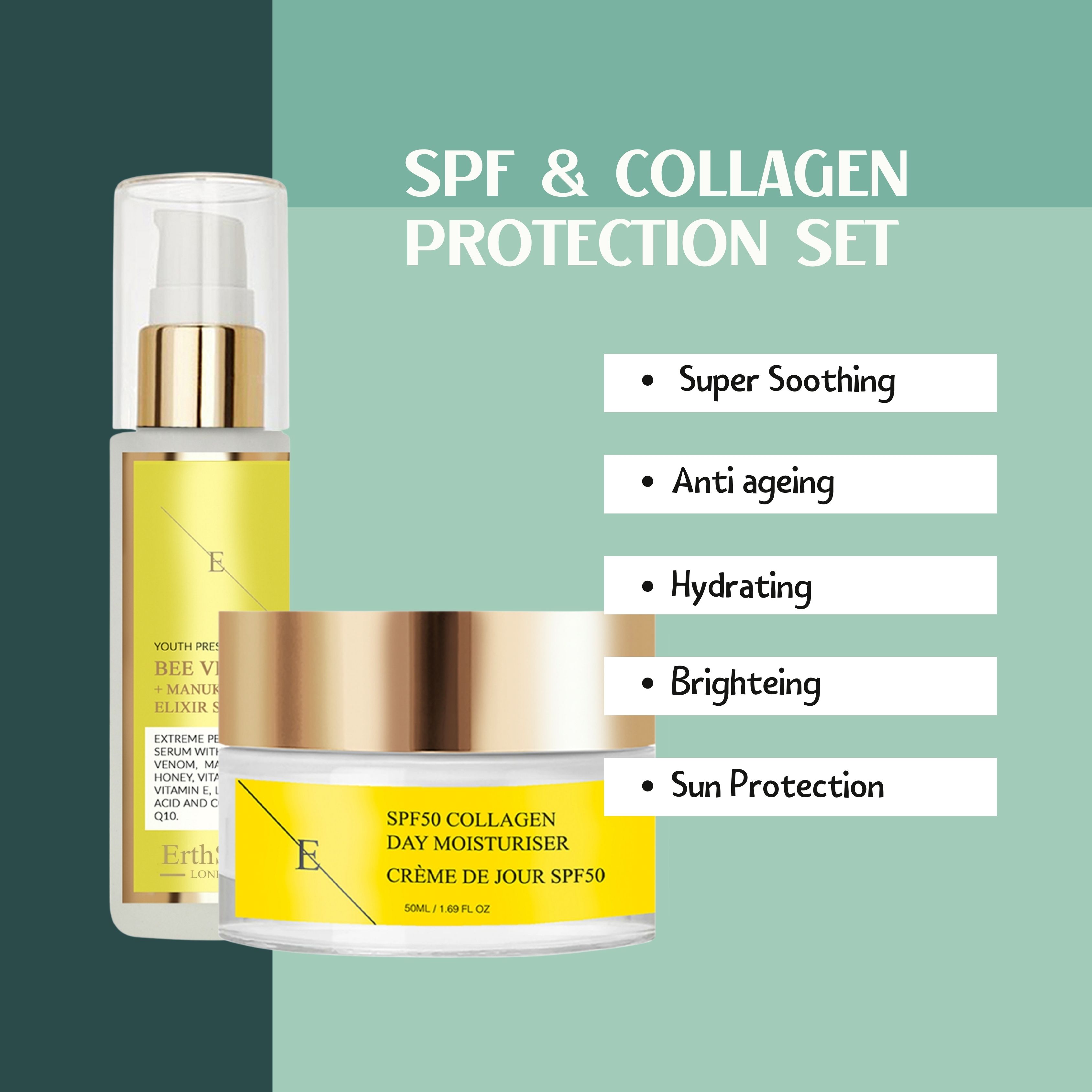 ErthSkin London Bienengift + Manuka Honig Elixier Serum + SPF KOLLAGEN TAGESCREME set