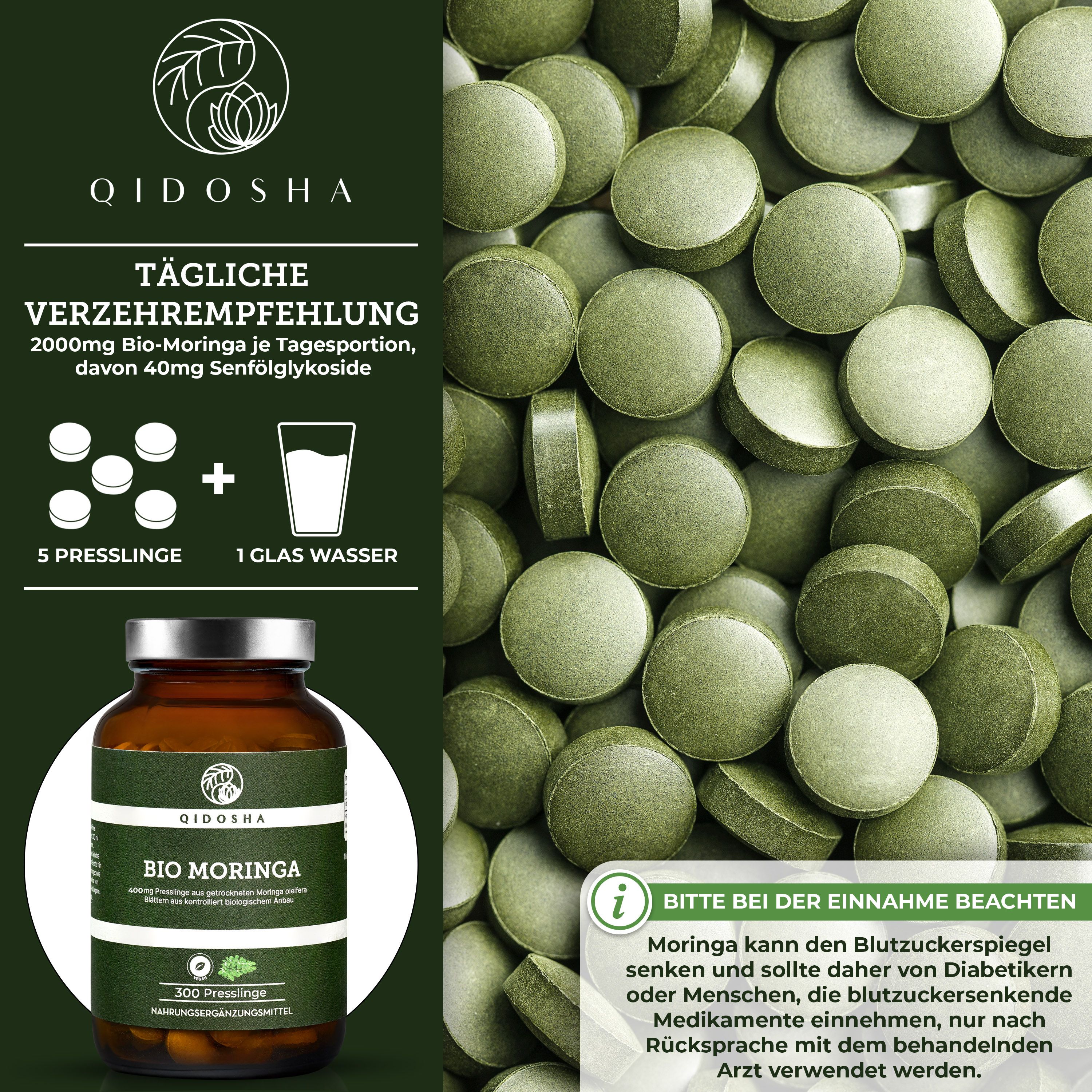 QIDOSHA Bio Moringa Presslinge