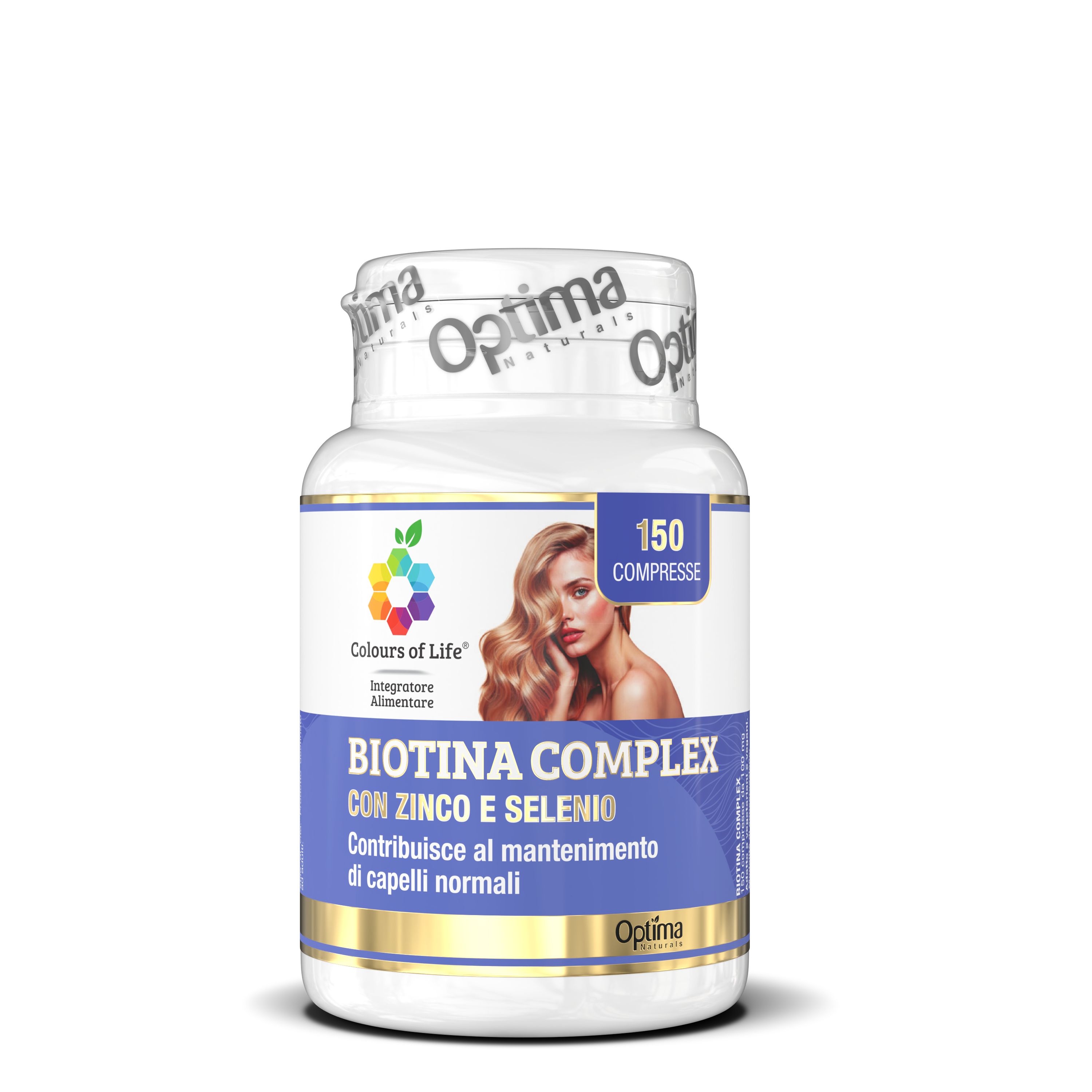 Biotin Complex Flasche mit 150 Tabletten, mit Zink und Selen für normales Haar.