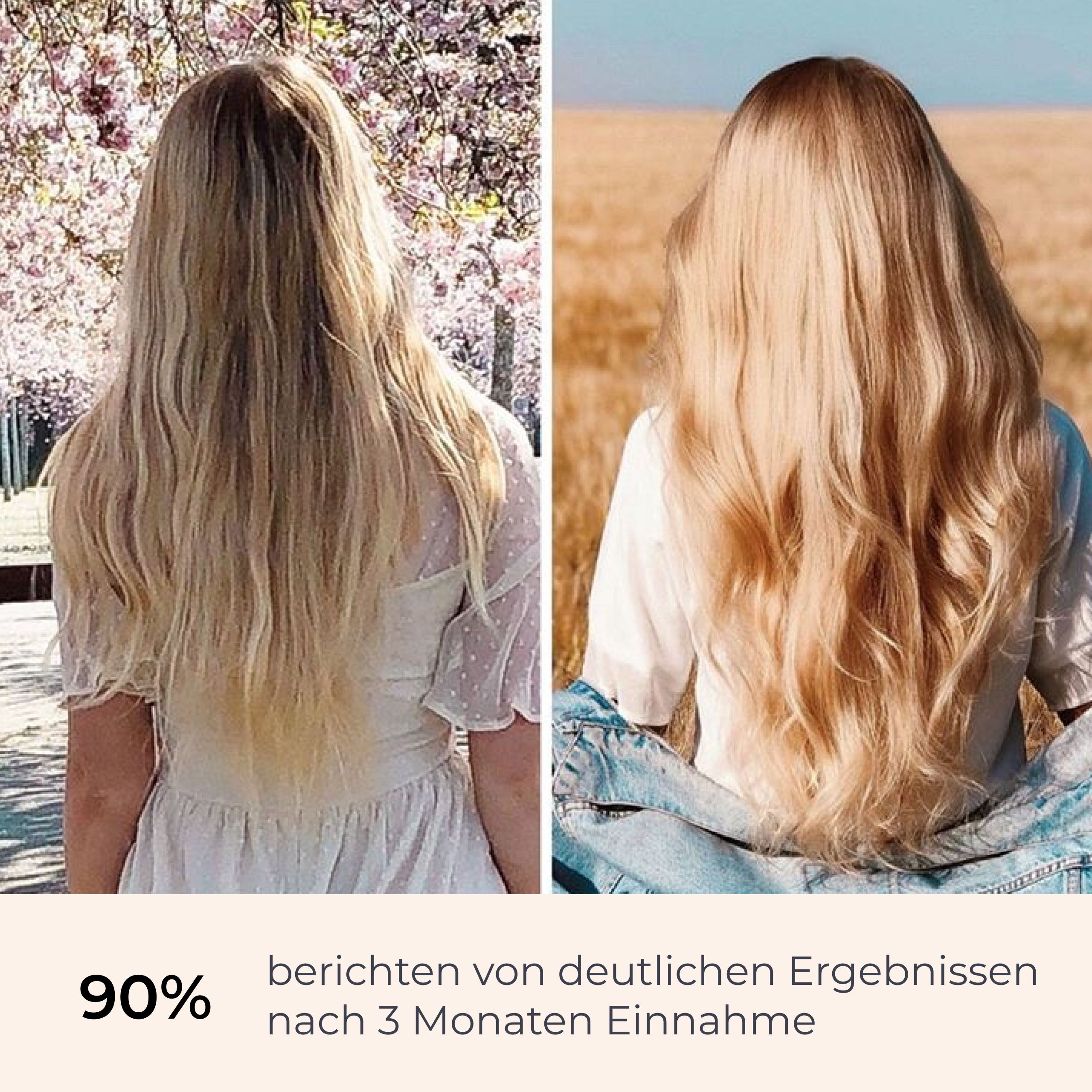 Frau lächelt. Neben ihr: yuicy® Hair Biotin Gummies und Himbeeren. Text: Für gesunde, glänzende Haare, strahlende Haut und feste Nägel. Mit Himbeergeschmack.