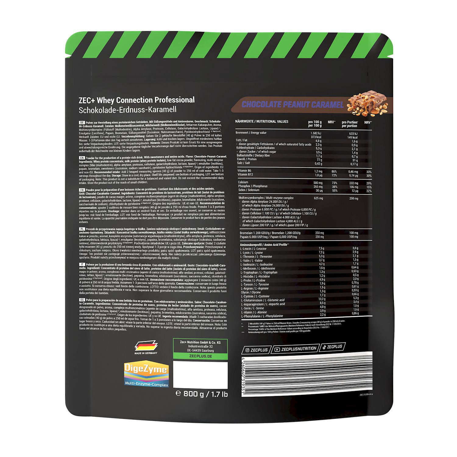 ZEC+ WHEY CONNECTION PROFESSIONAL 800g Schoko-Erdnuss-Karamell