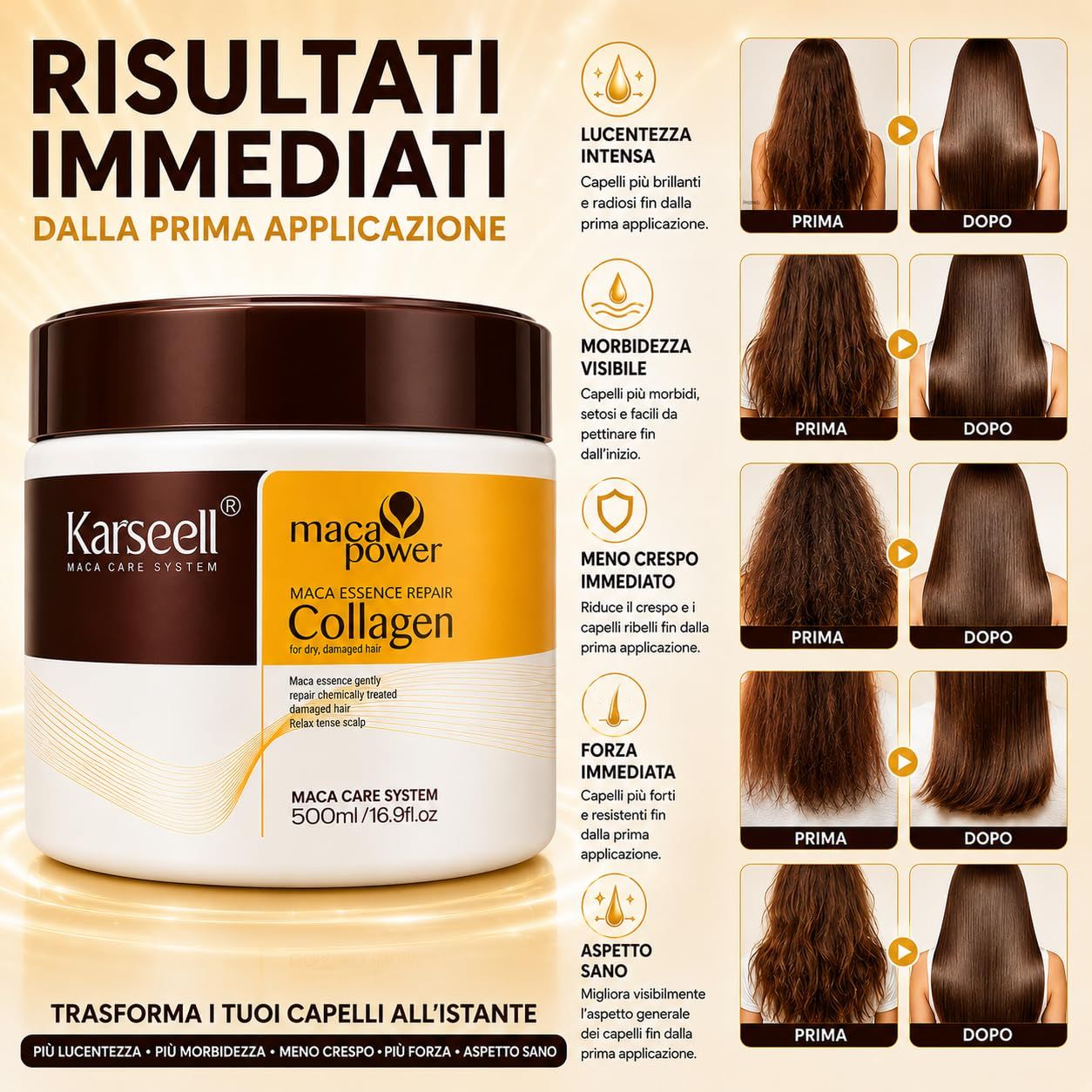 KARSEELL Kollagen-Haarmaske – repariert Pflegt und Spendet Feuchtigkeit