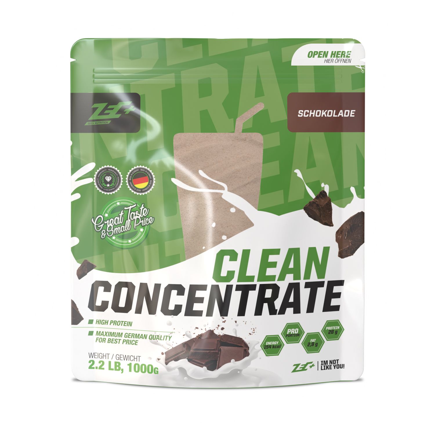 Zec+ Clean Concentrate Protein/ Eiweiß Schokolade