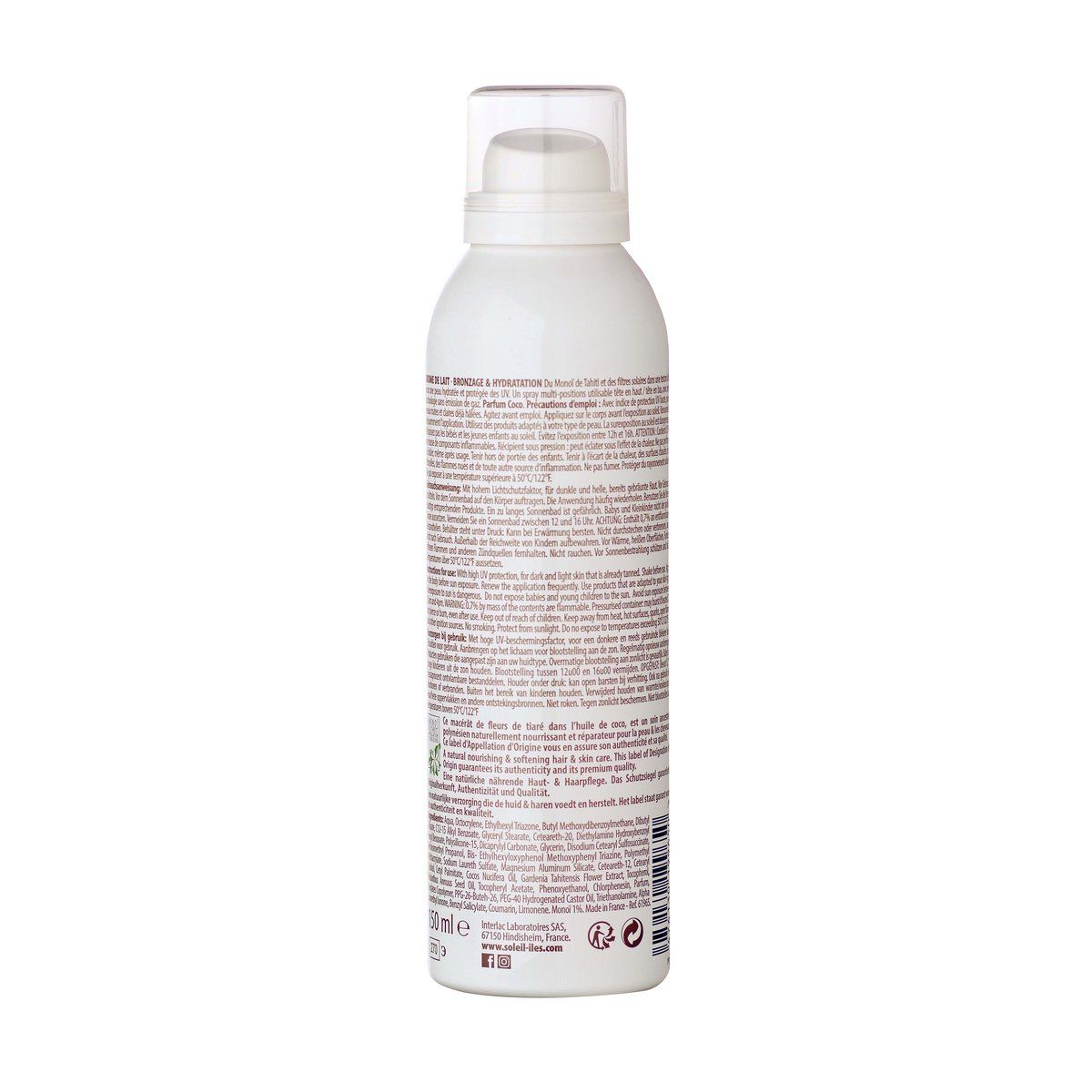 Soleil des Iles Sonnenschutz-Milchspray mit Kokosduft