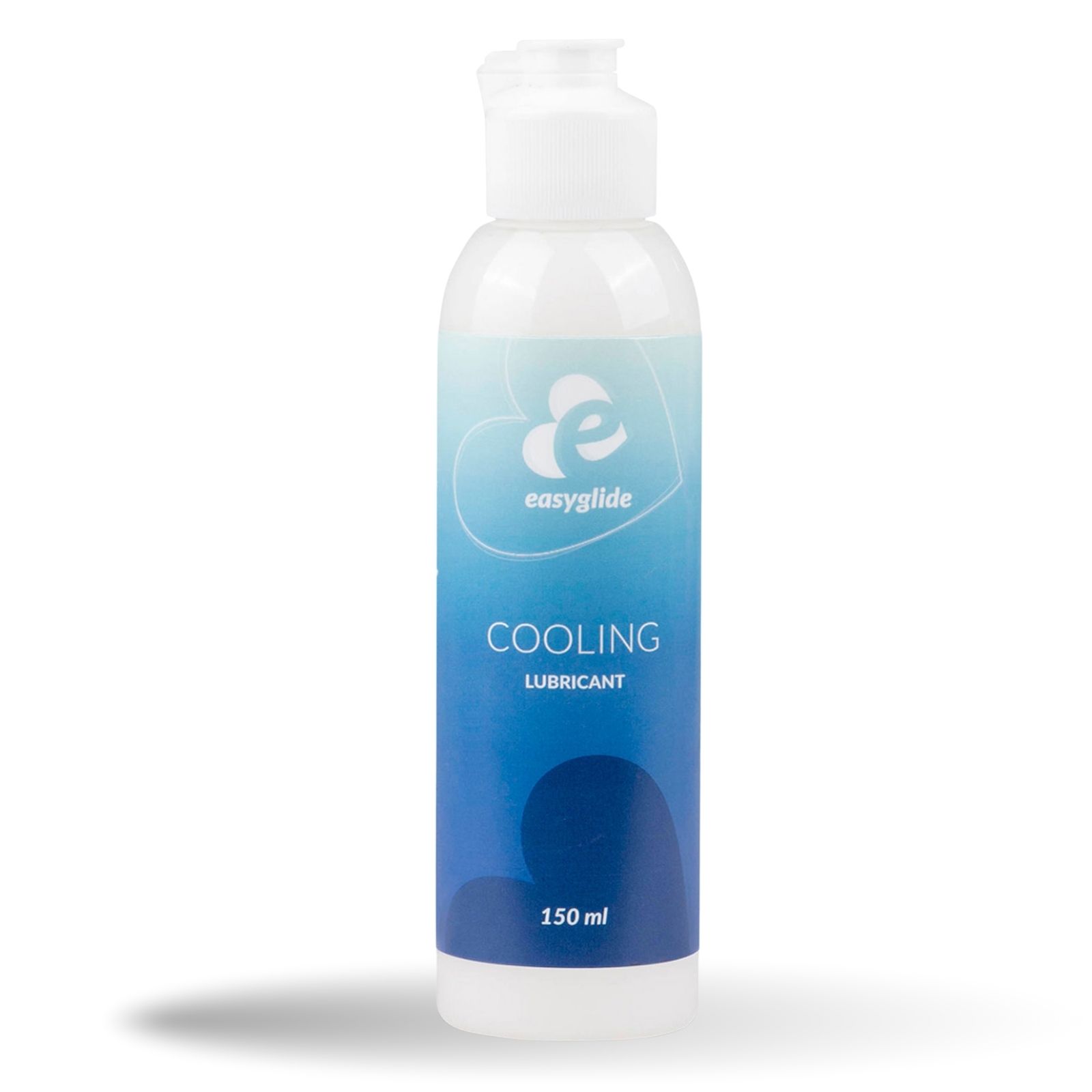Flasche mit weißem Deckel. Aufschrift: Easyglide, Cooling Lubricant. Blaue Farbverläufe. 150 ml.