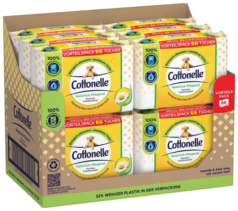 Cottonelle Feuchtes Toilettenpapier Pflegend Kamille & Aloe Vera