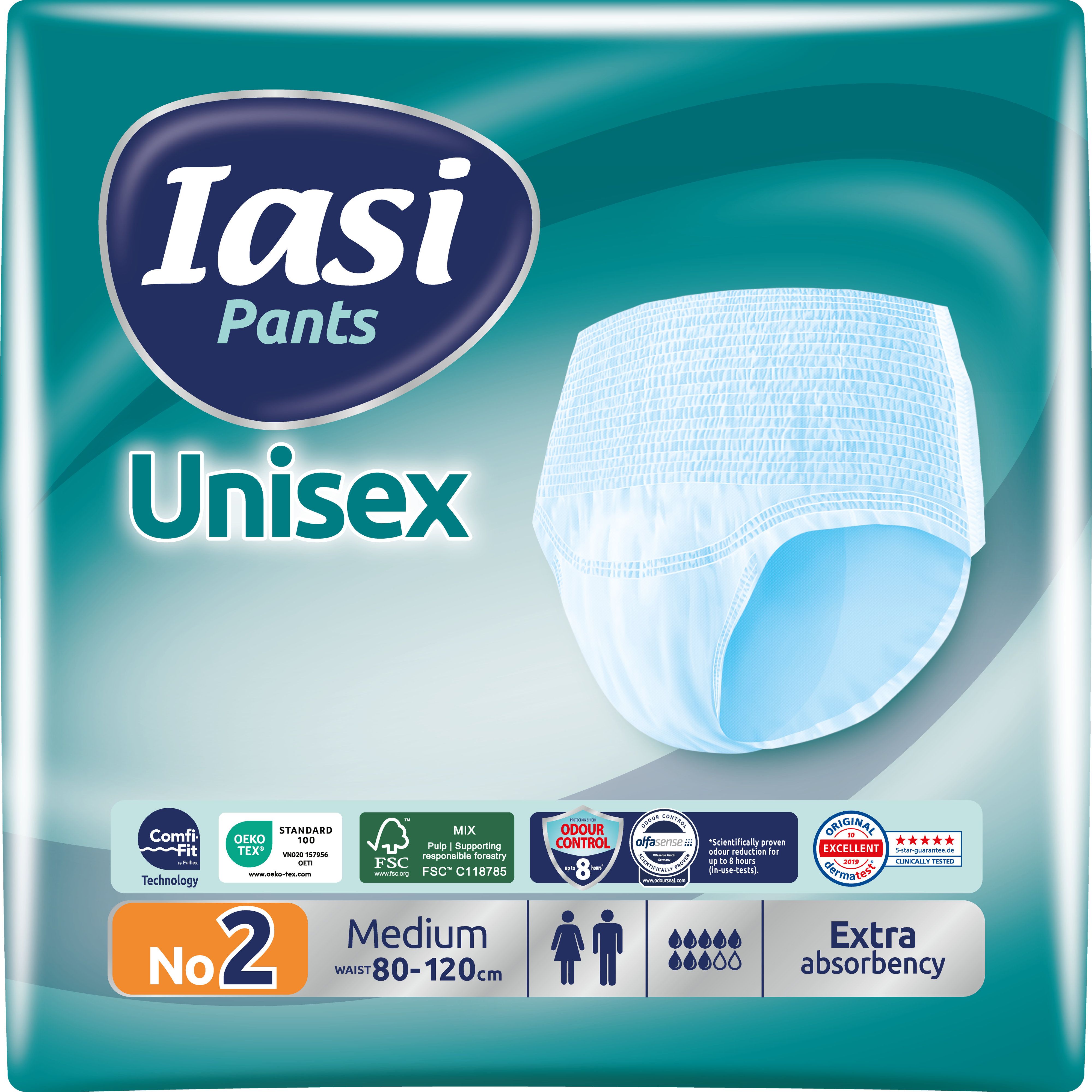 IASI Pants UNISEX Alta Protezione, 14 Mutande Assorbenza EXTRA, Taglia M, 14 Unità