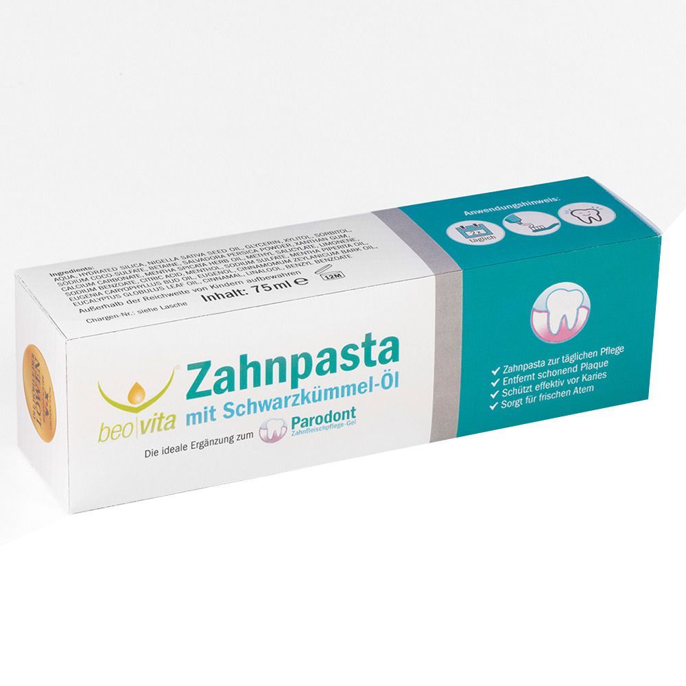 Beovita Zahnpasta mit Schwarzkümmelöl 75 ml