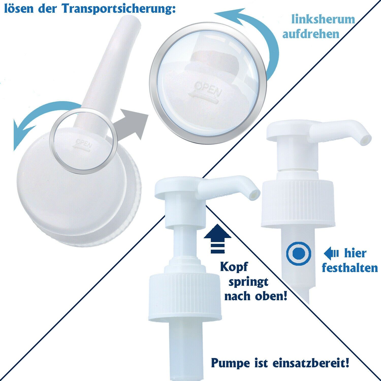 Horn Medical Dosierpumpe mit Öl-in-Wasser Hautpflege Baktolan lotion
