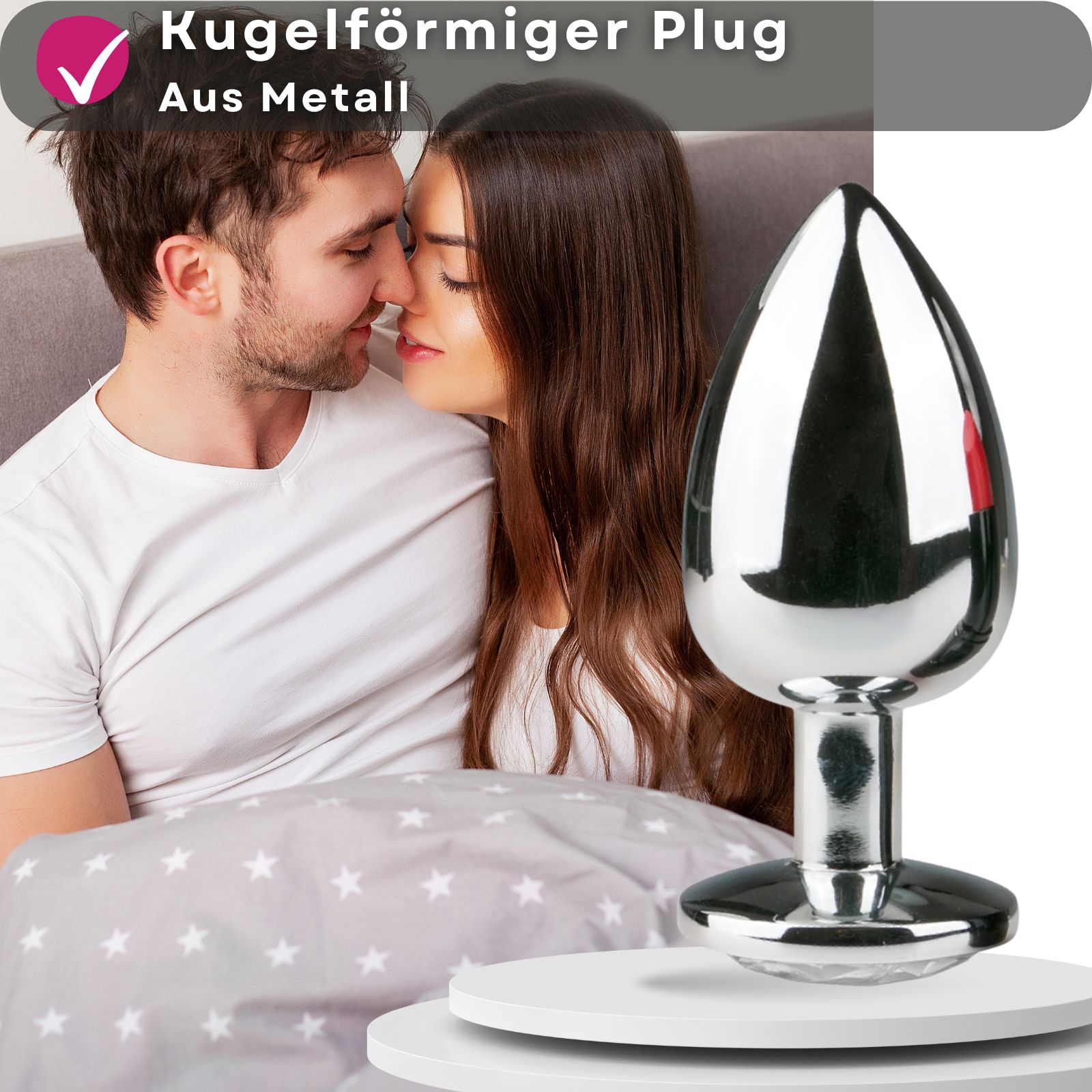 Paar. Analplug. Text: Kugelförmiger Plug, Aus Metall.