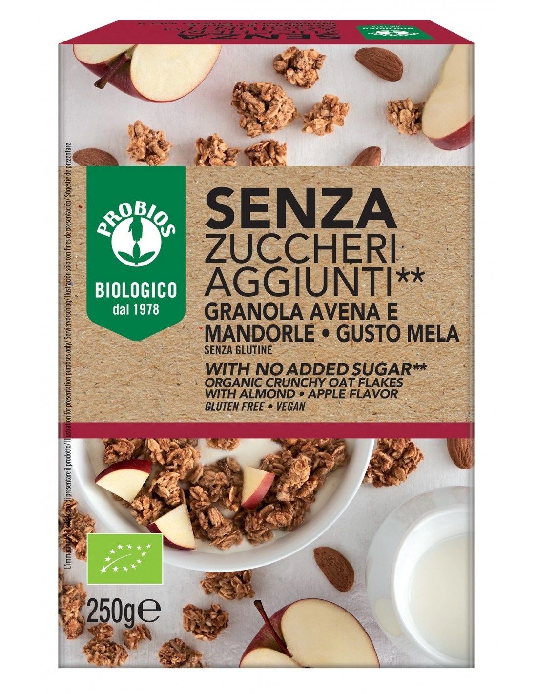 Cereali Granola Avena e Mandorle Gusto Mela Senza Glutine - Probios