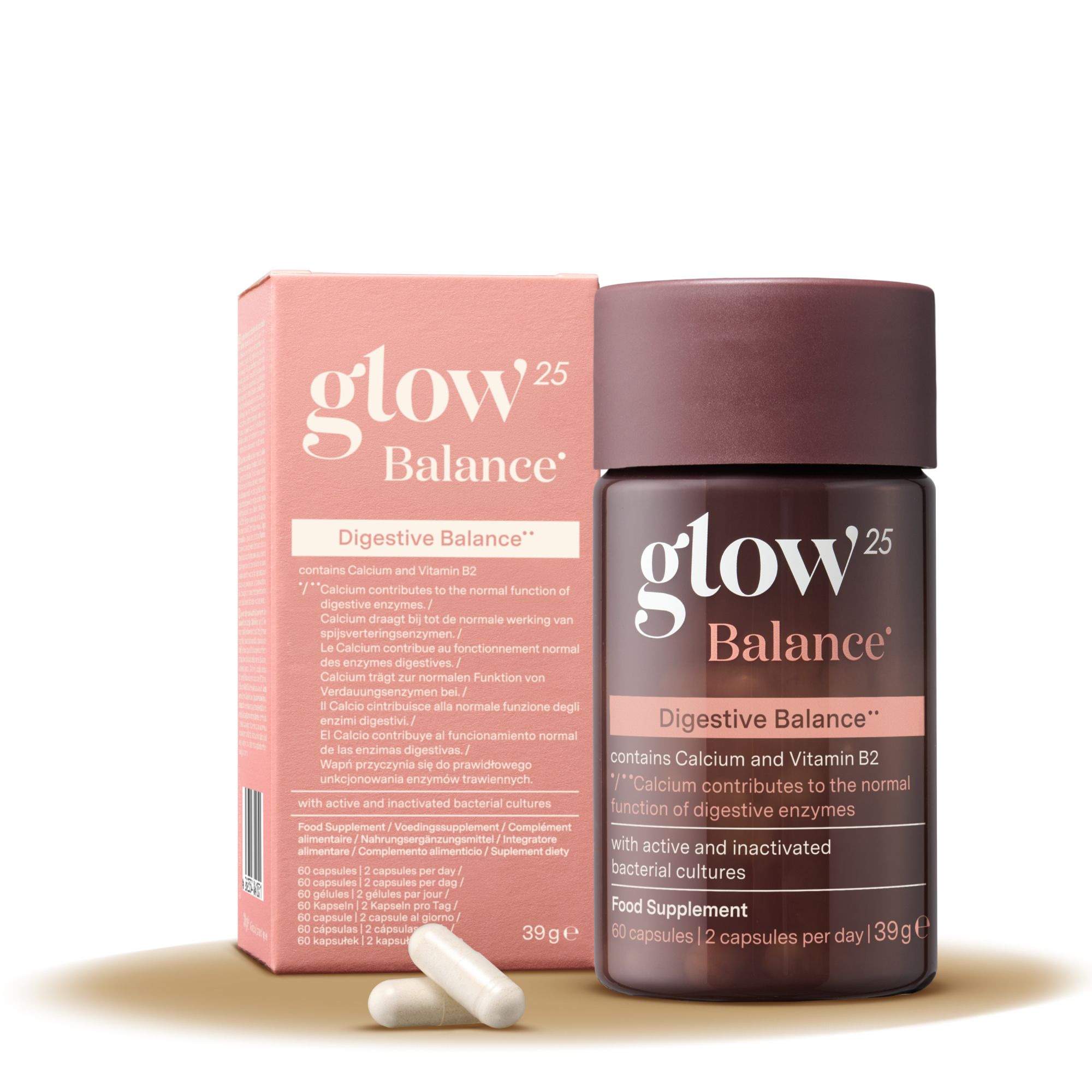 Glow25® Balance [30 Porzioni] – Con batteri lattici, polvere di kiwi, inulina, calcio e vitamina B2