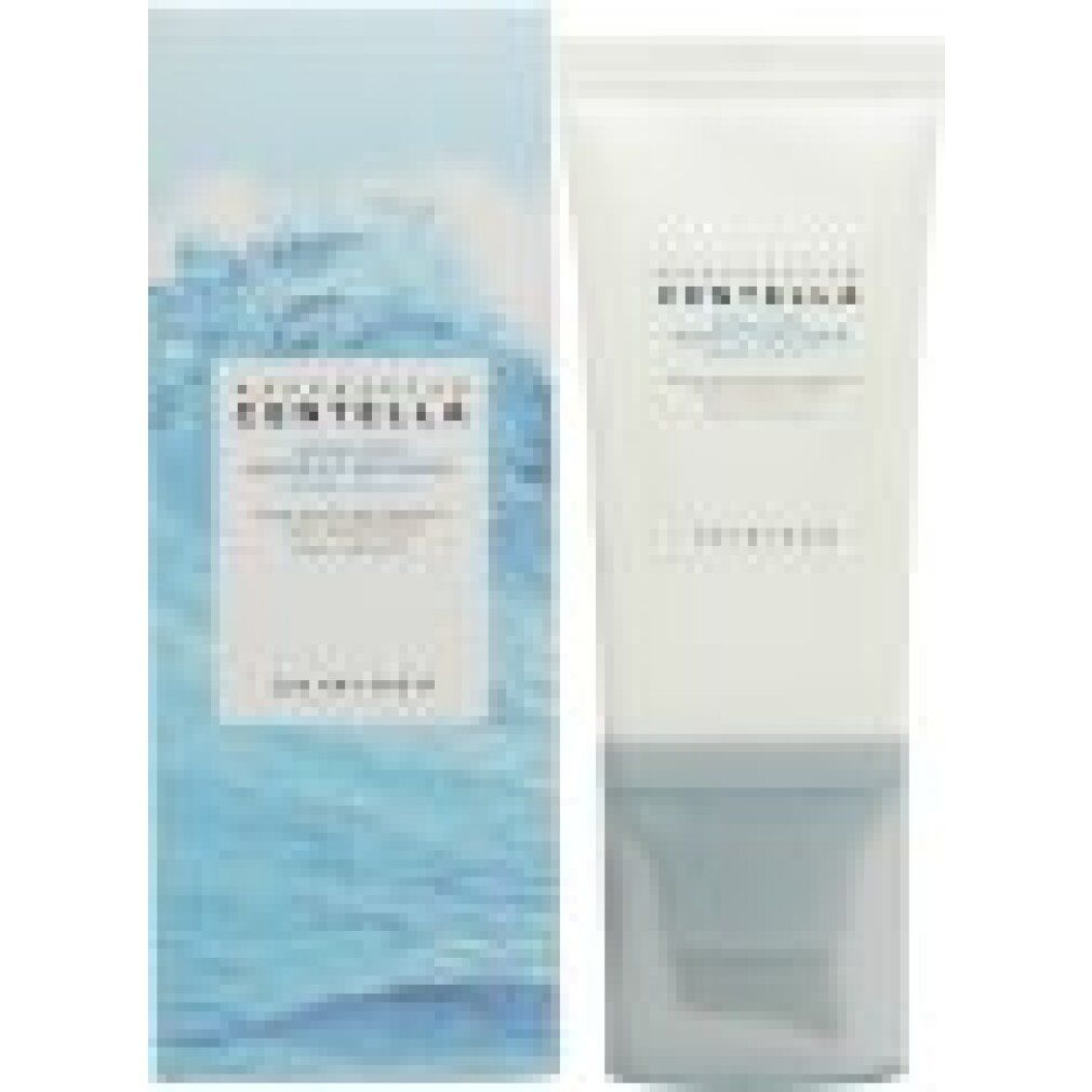 Sonnencreme-Tube und Verpackung. Tube und Karton nebeneinander. SKIN1004-Logo.