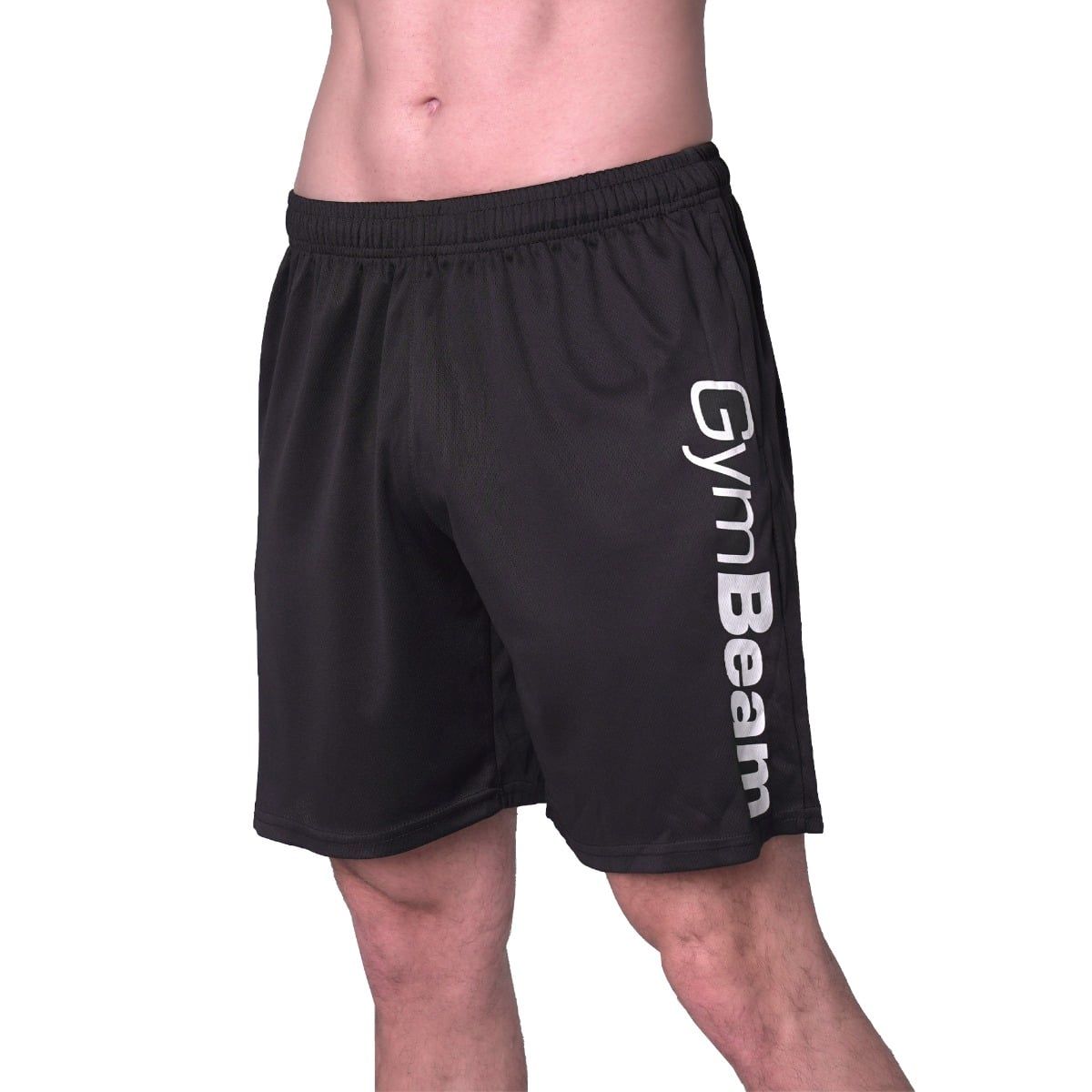GymBeam Shorts Herren regular mit Gummizug und Reißverschlusstaschen in Schwarz