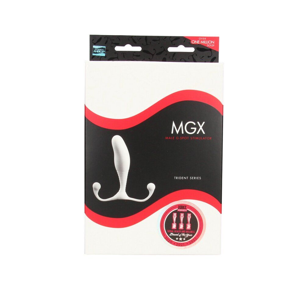 Verpackung für den MGX Male G-Spot Stimulator, Trident Series.